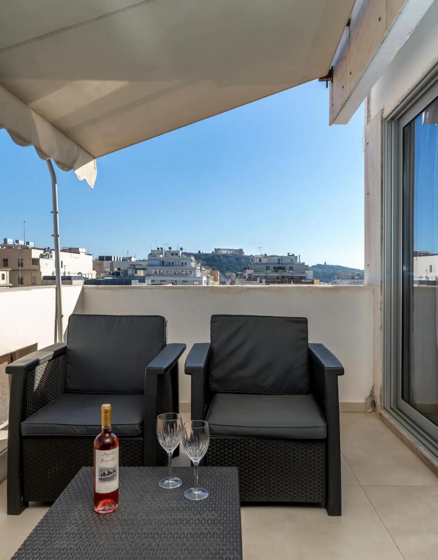 Two-Bedroom Apartment with Balcony and View of the Acropolis