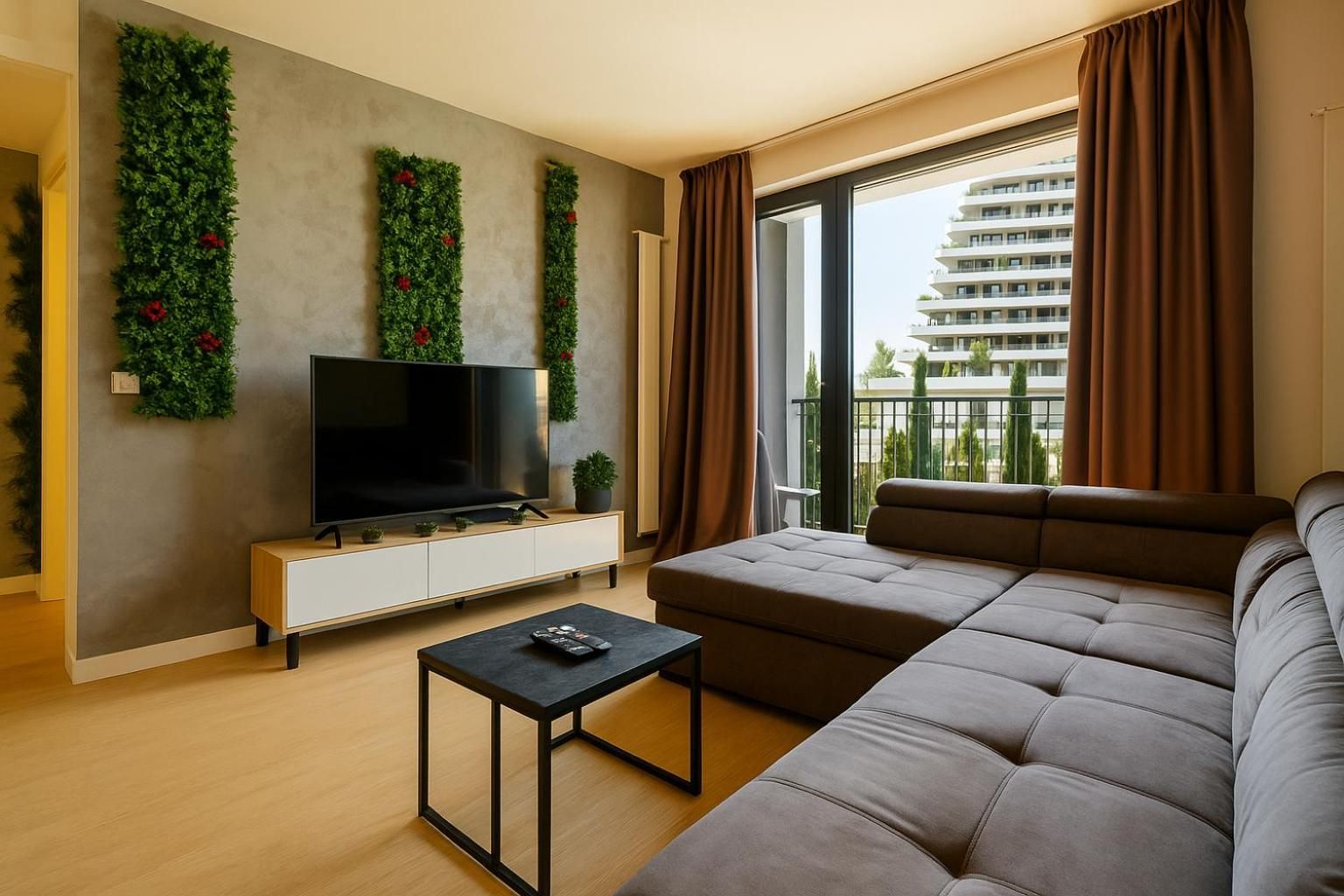 One-Bedroom Apartment with Balcony and City View
