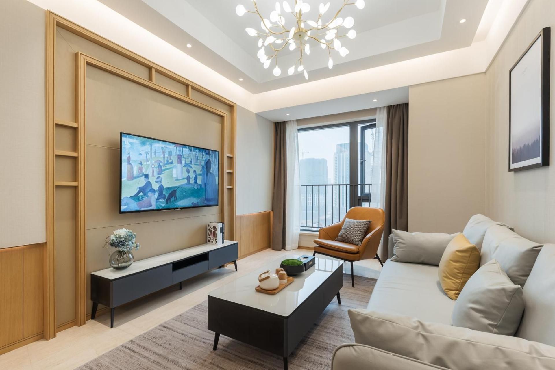 Two-bedroom, one-bathroom suite (with drying and washing machine, TV projection)