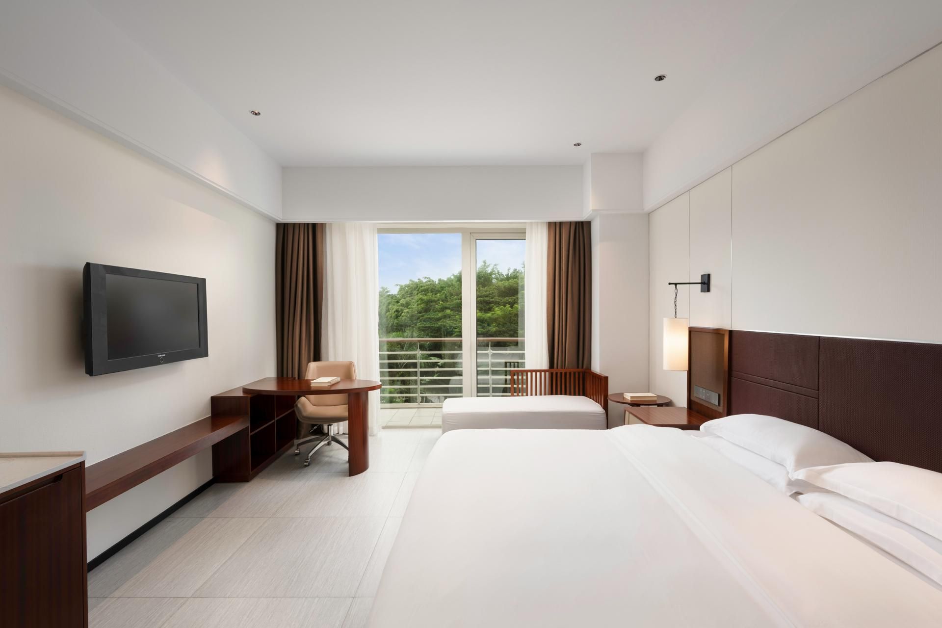 Garden View Double Room with Private Bathroom and Balcony
