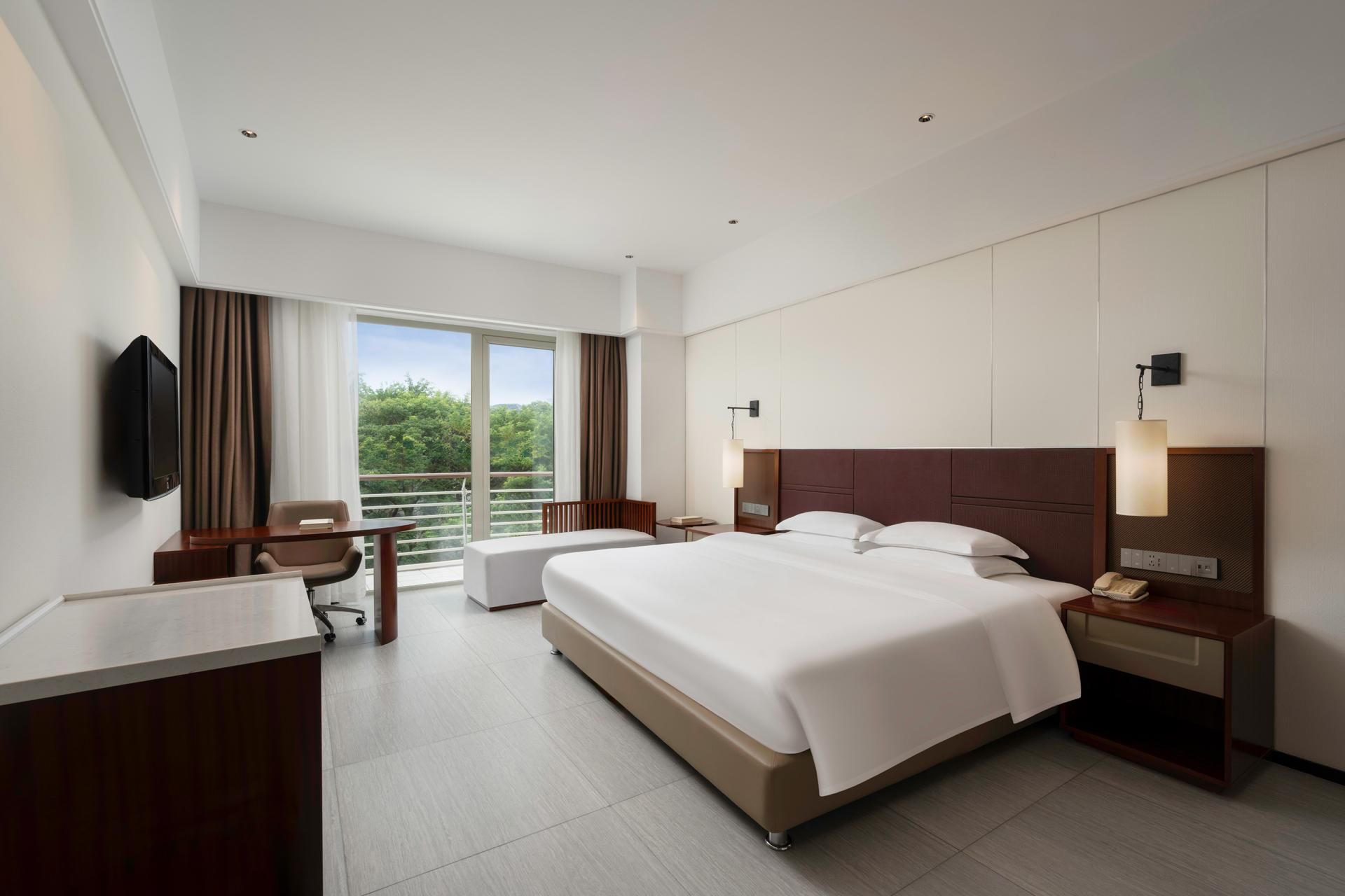 Garden View Double Room with Private Bathroom and Balcony