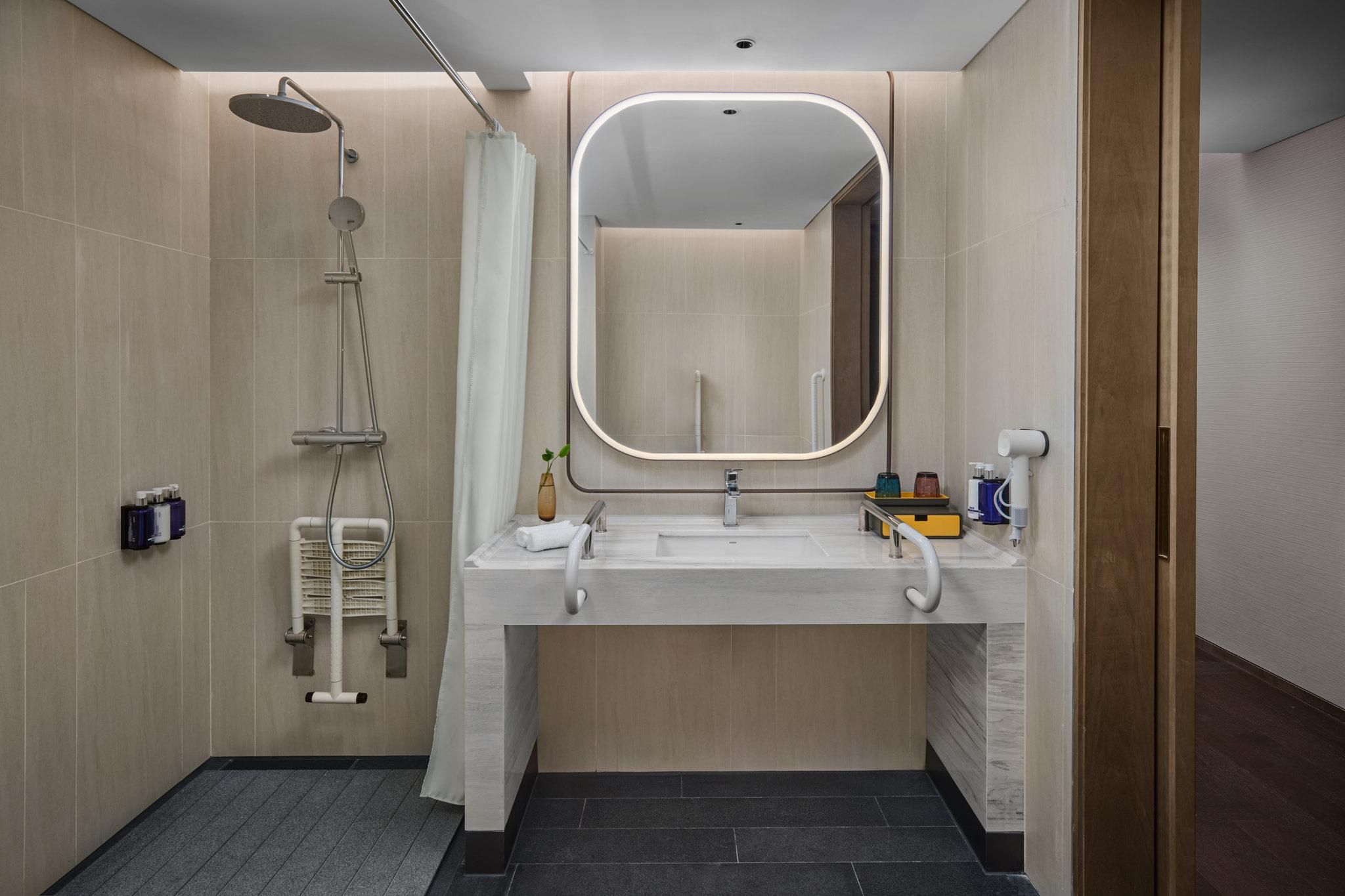 1 King Standard Accessible Walk-in Shower