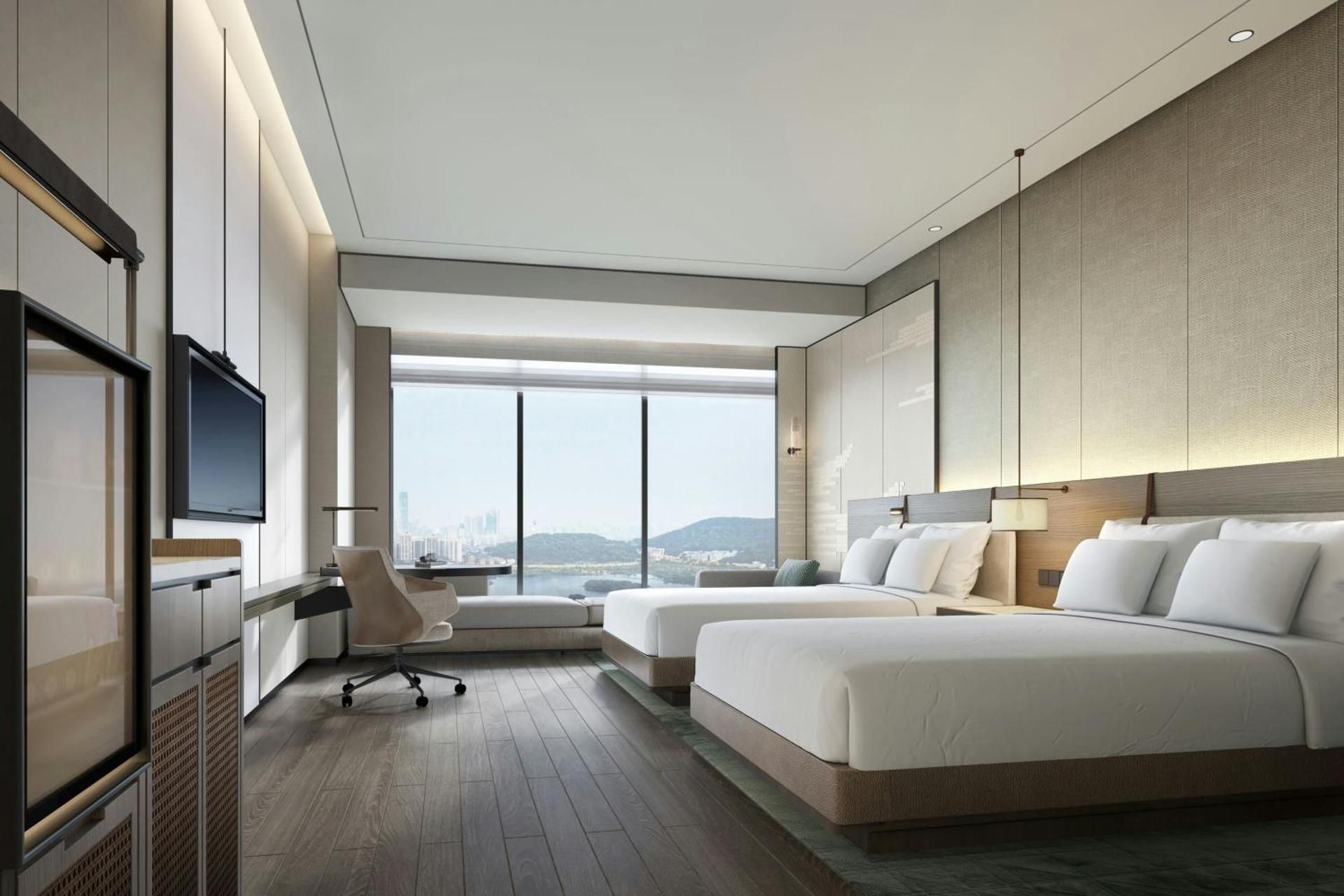 Premium Double Room with Two Double Beds and City View