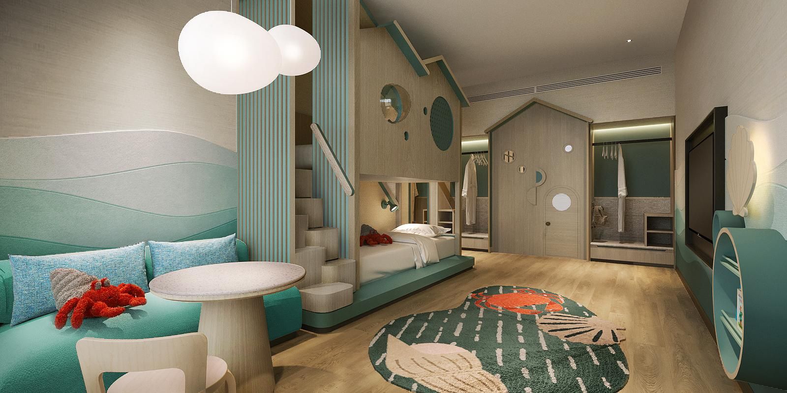 Family Suite, Club lounge access, 2 Bedroom Suite, Bedroom 1: 1 King, Bedroom 2: 1 Twin bunk