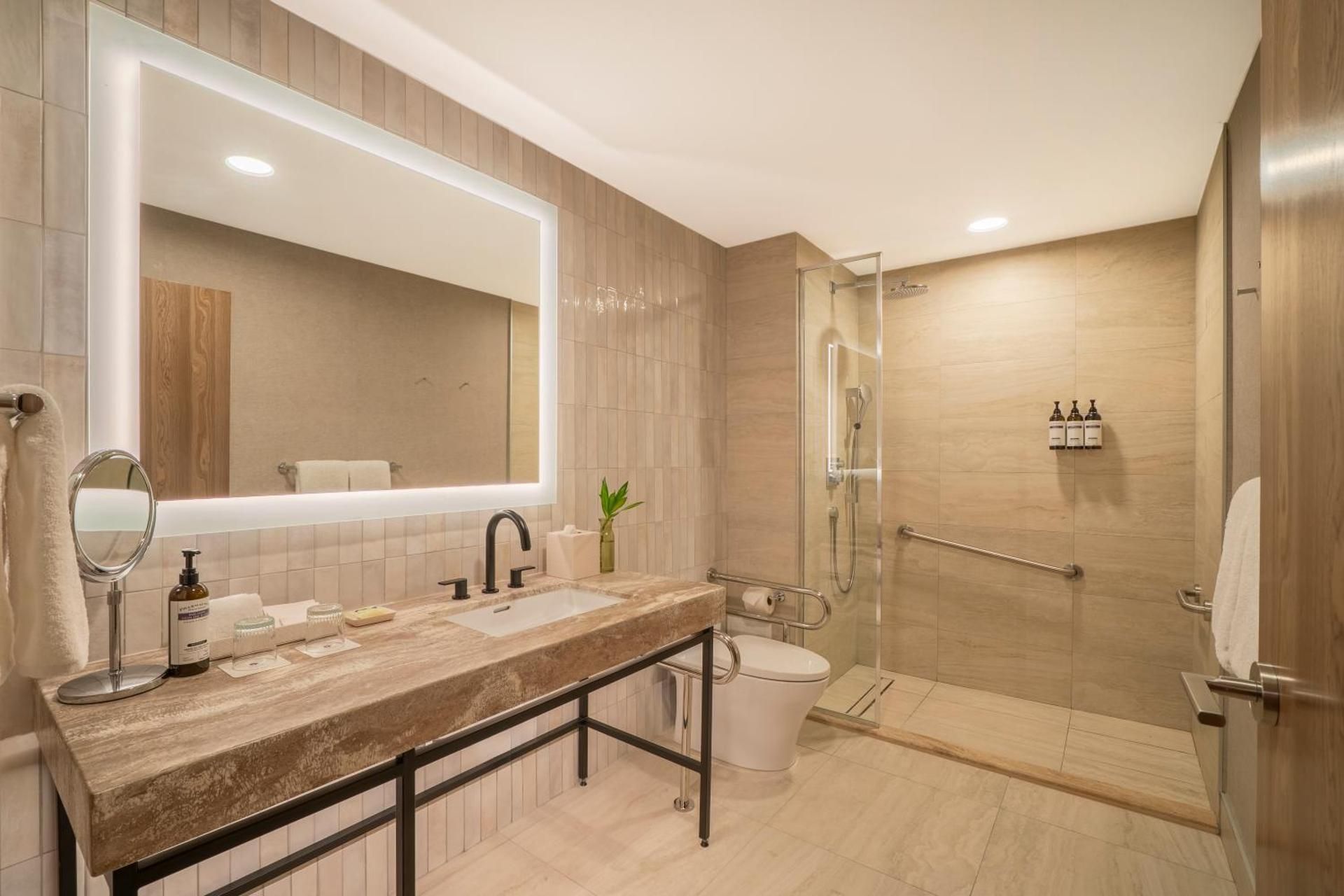 1 King Bed Accessible Roll-In Shower