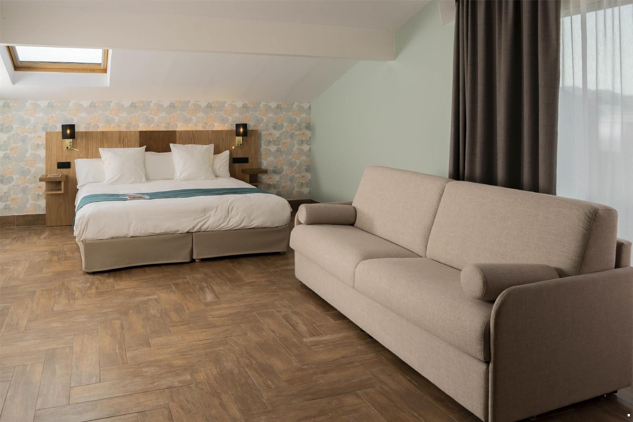 Suite-1 King Bed, Non-Smoking, Sofabed, Living Room, Courtesy Tray, Espresso Machine
