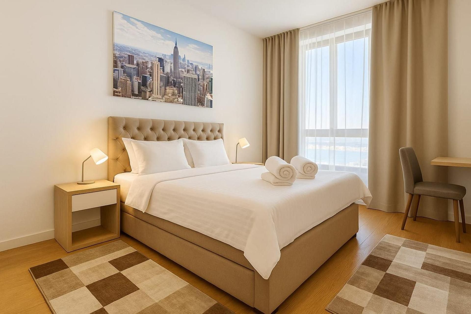 One-Bedroom Apartment with Balcony and City View