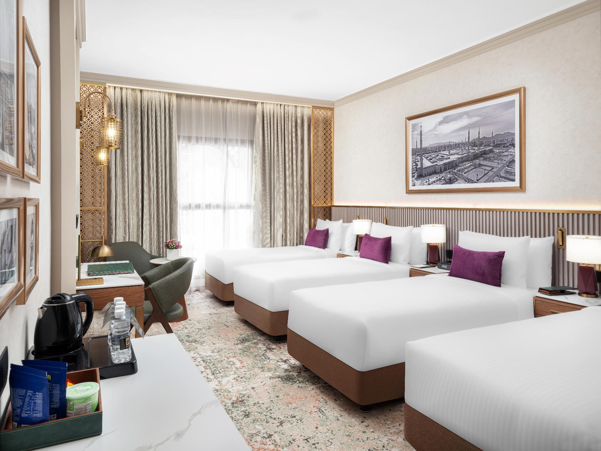 Standard Quadruple Room Haram View, 04 Single Bed and 01 Washroom