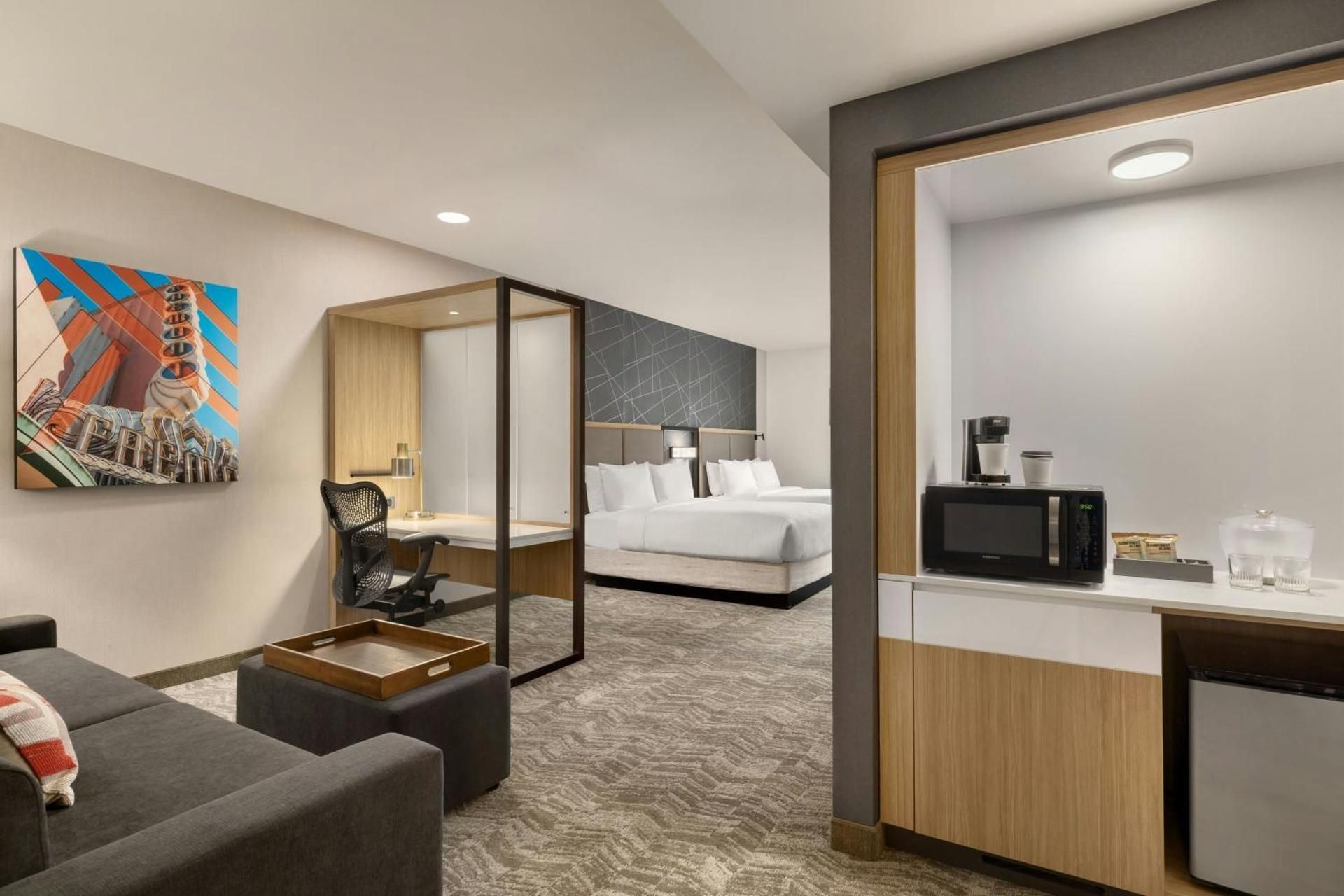 Studio Suite with Two Queen Beds, Sofa Bed and Adapted Tub - Mobility Accessible