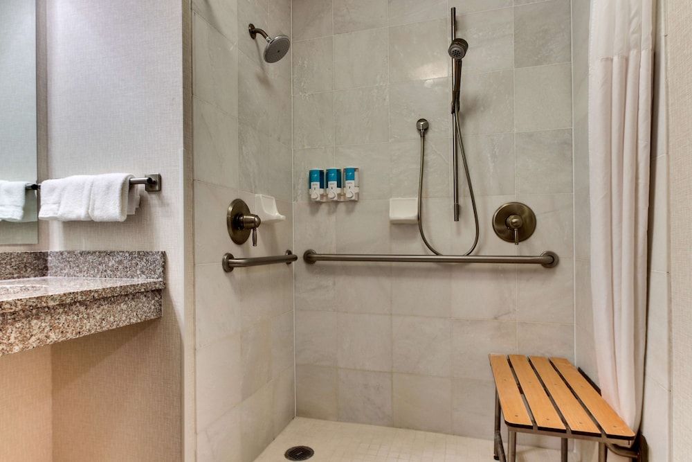 Suite, 2 Queen Beds, Accessible (Sofa Sleeper, Roll-in Shower, 2 Rooms)