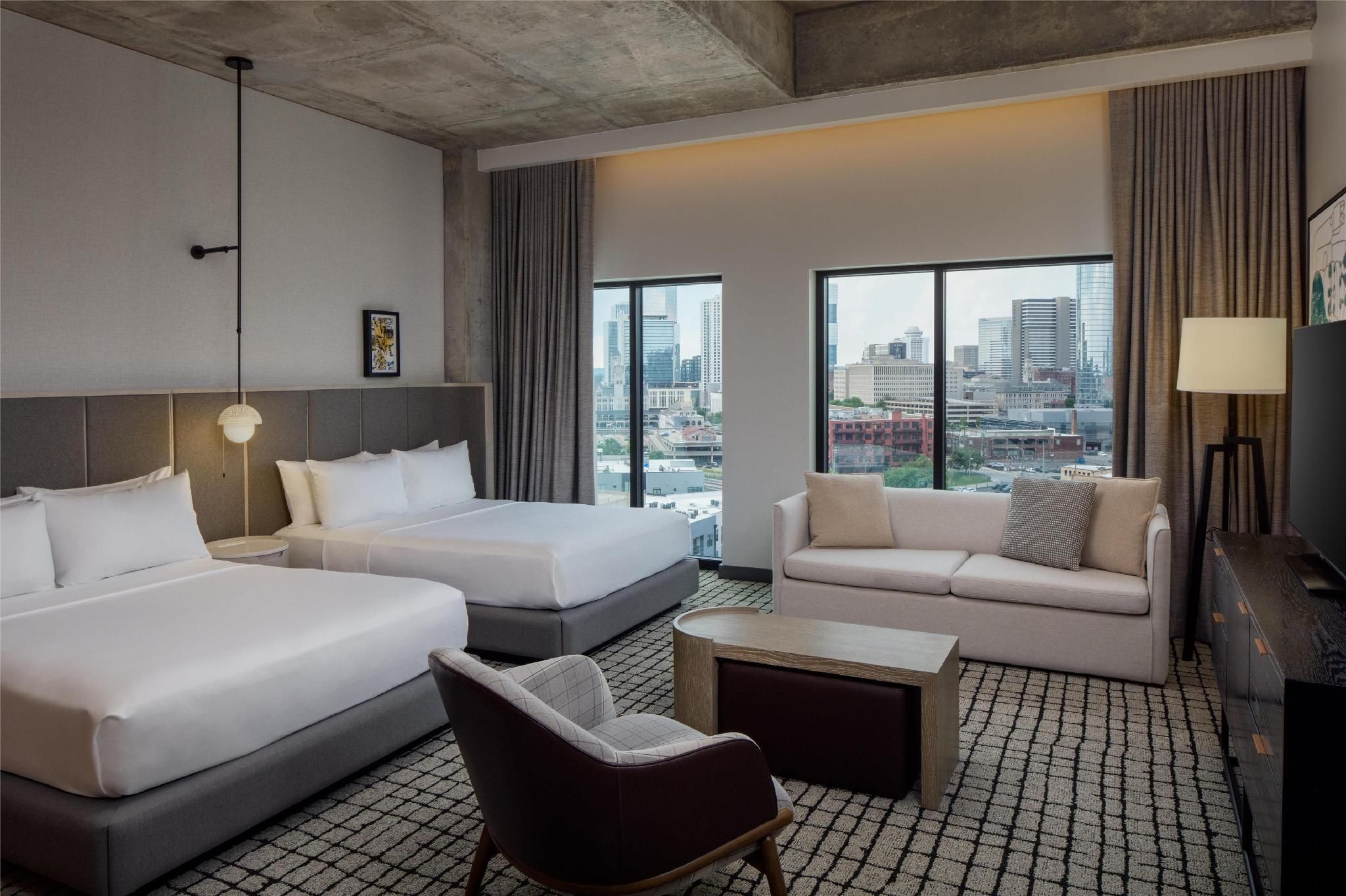 2 Queen Beds Studio Suite with City View