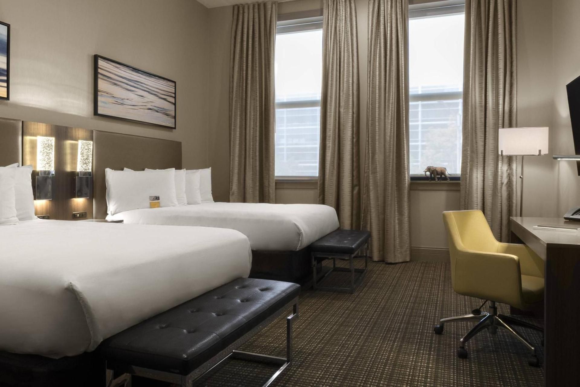 Classic Queen Room with Two Queen Beds, Mobility and Hearing Accessible Roll-In Shower