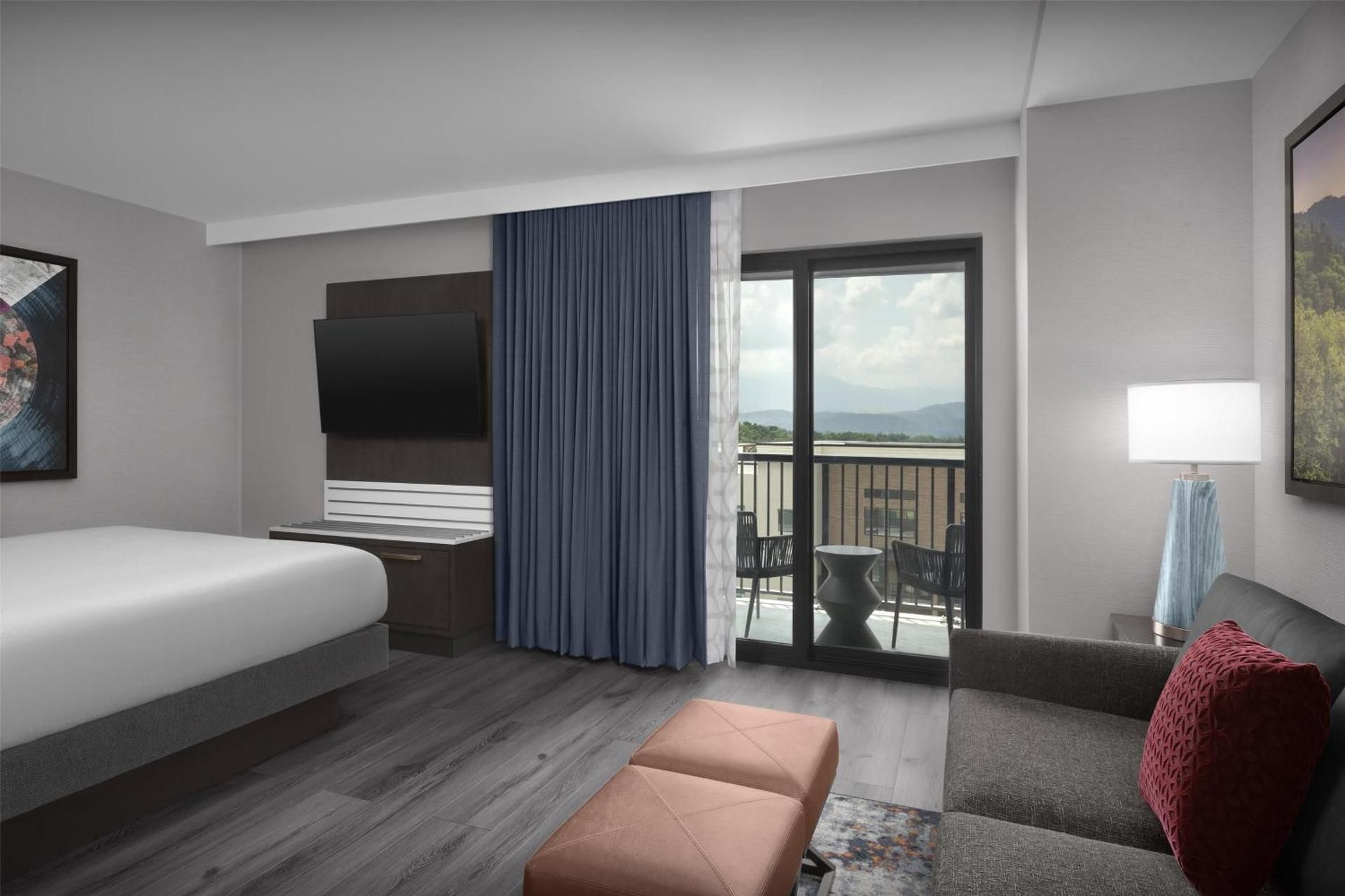 Embassy Suites by Hilton Pigeon Forge Resort King Studio Suite with Balcony - Hearing Accessible