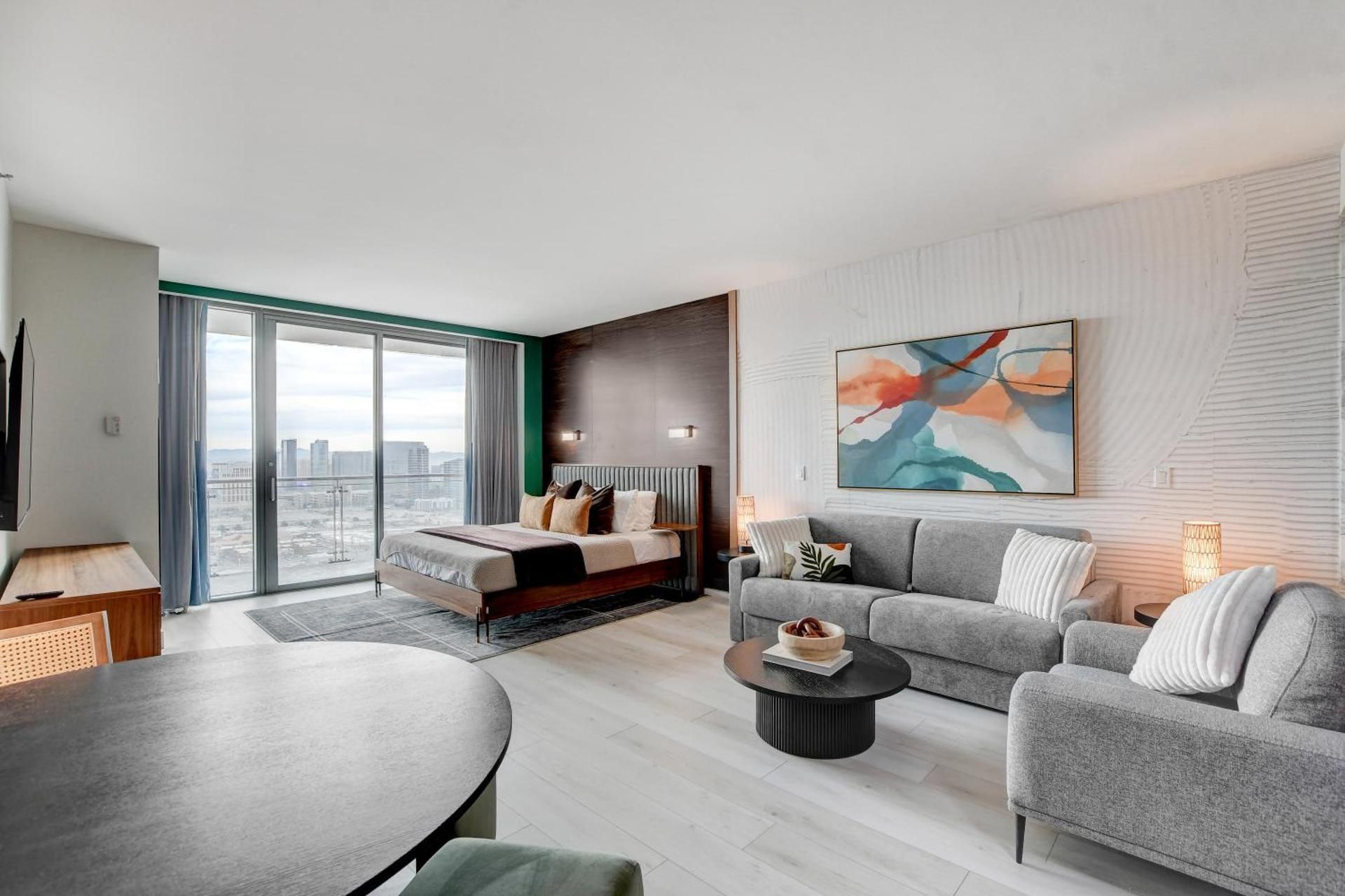 AVA SUITE 37th FLR STRIP VIEW BALCONY Palms Place Studio with Balcony
