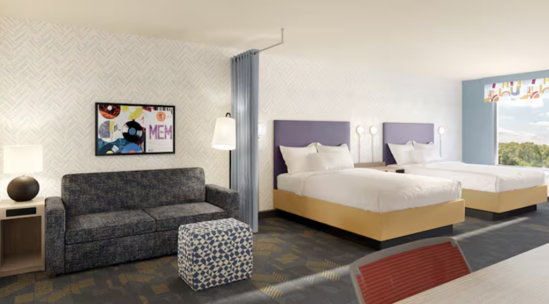 2 Queen Beds Studio Suite