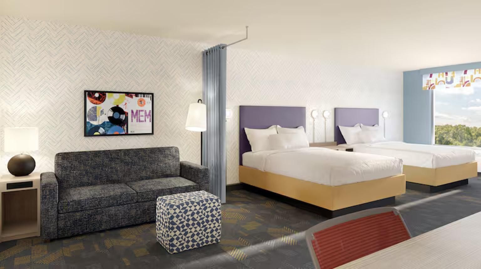 2 Queen Beds Studio Suite