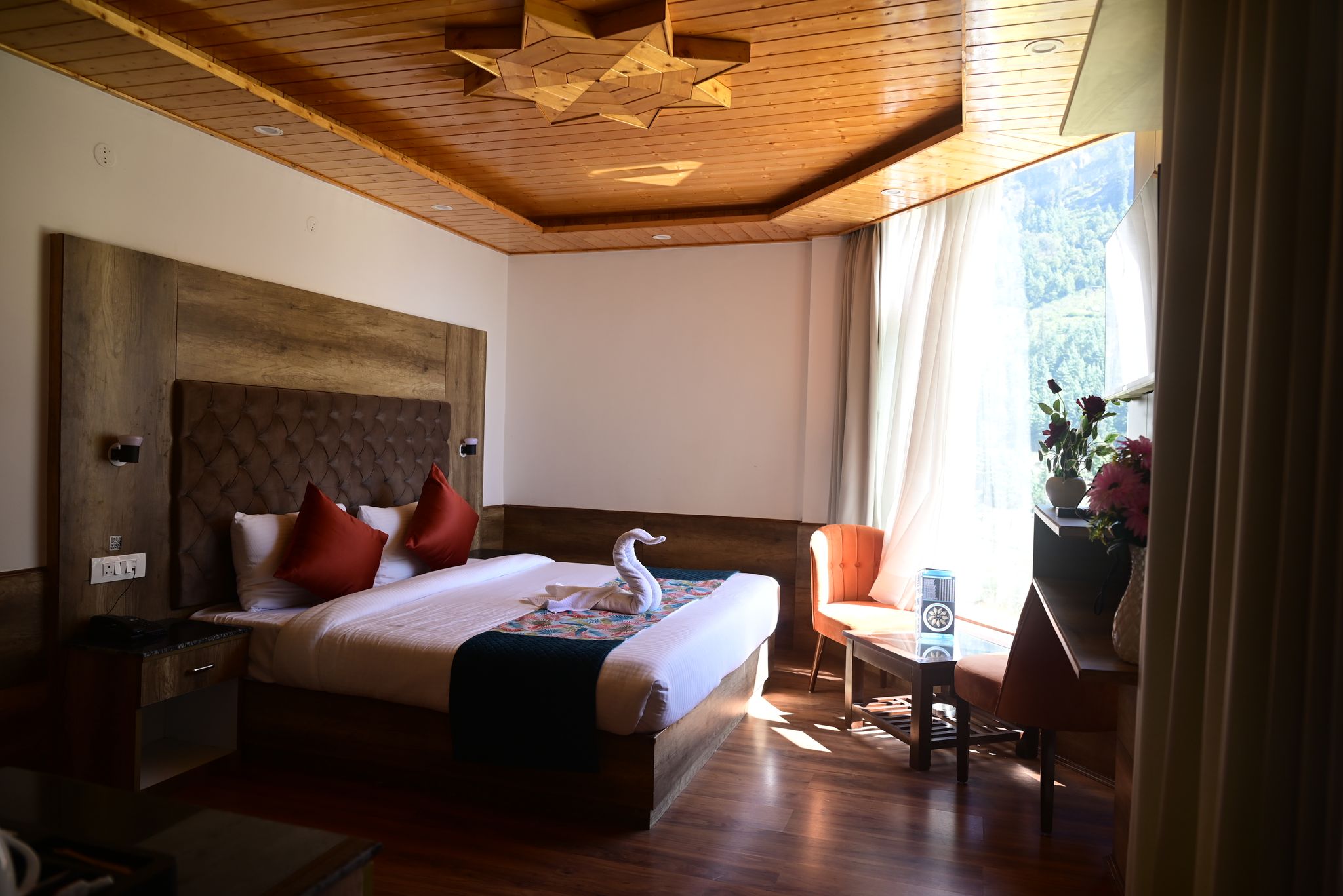 Luxury Solang View Room with Private Balcony
