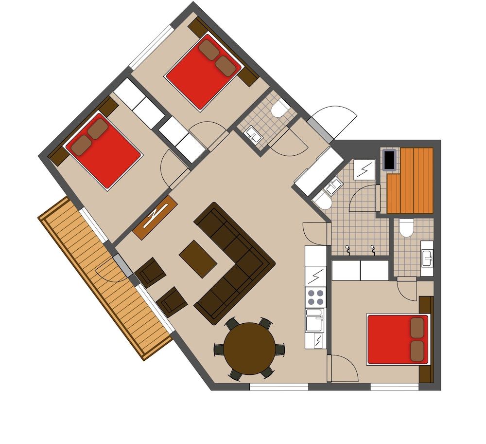 Apartment, 3 Bedrooms, Sauna, Resort View