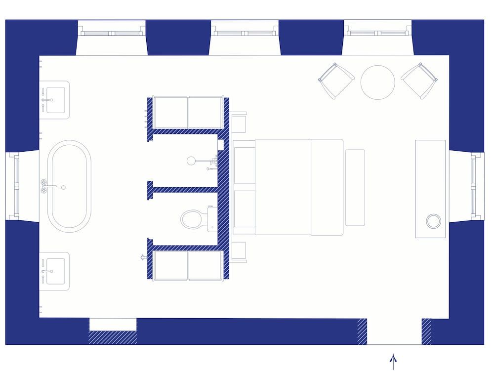 Room layout blue print