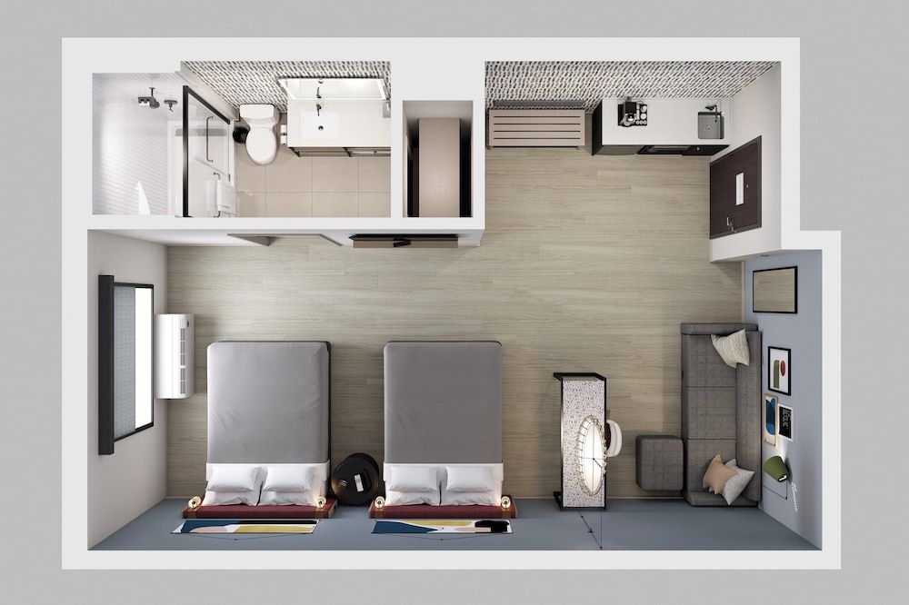 Studio Suite, 2 Queen Beds (Walk-In Shower)