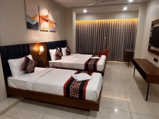 King Bed Room with Temple View