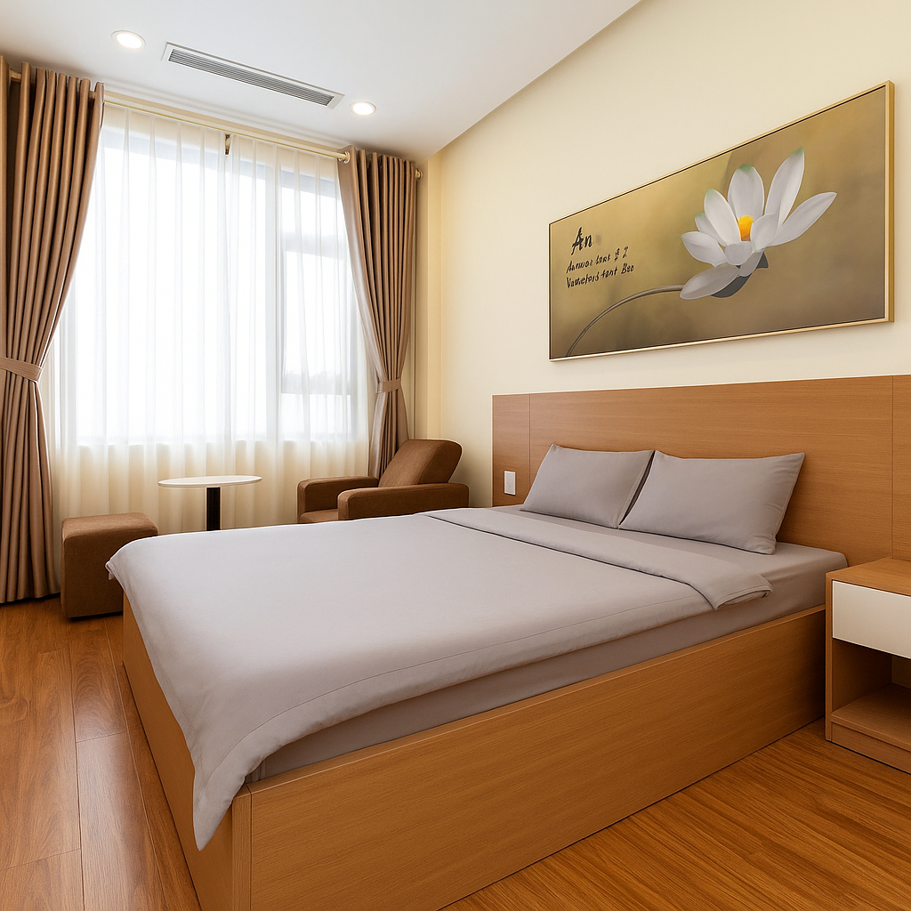 Tòa Nhà Căn Hộ Dịch vụ|Thang máy|Bếp|1,3km Airport Queen Room