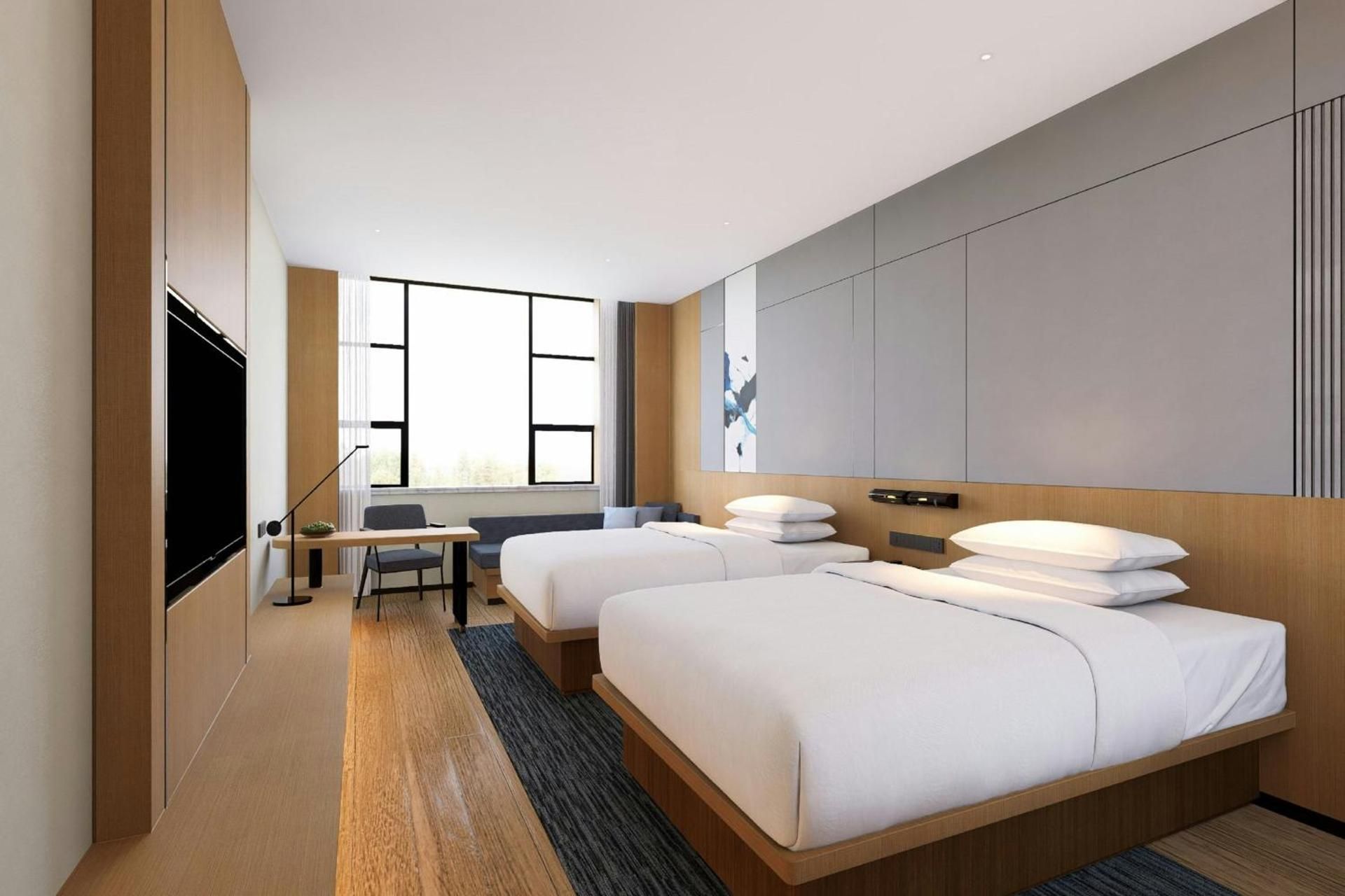 Superior Double Room with Two Double Beds and City View