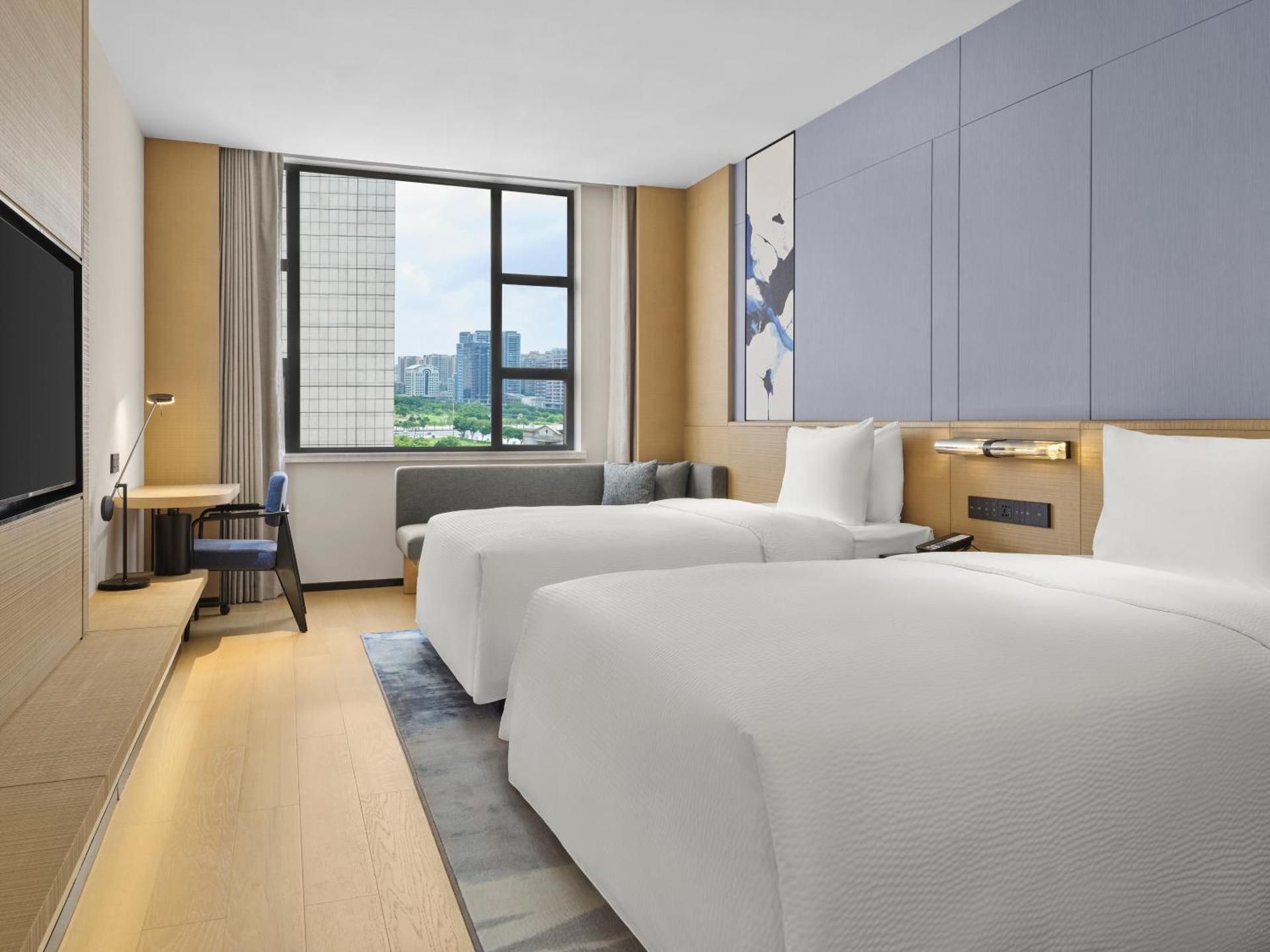 Selective Double Room with Two Double Beds and City View