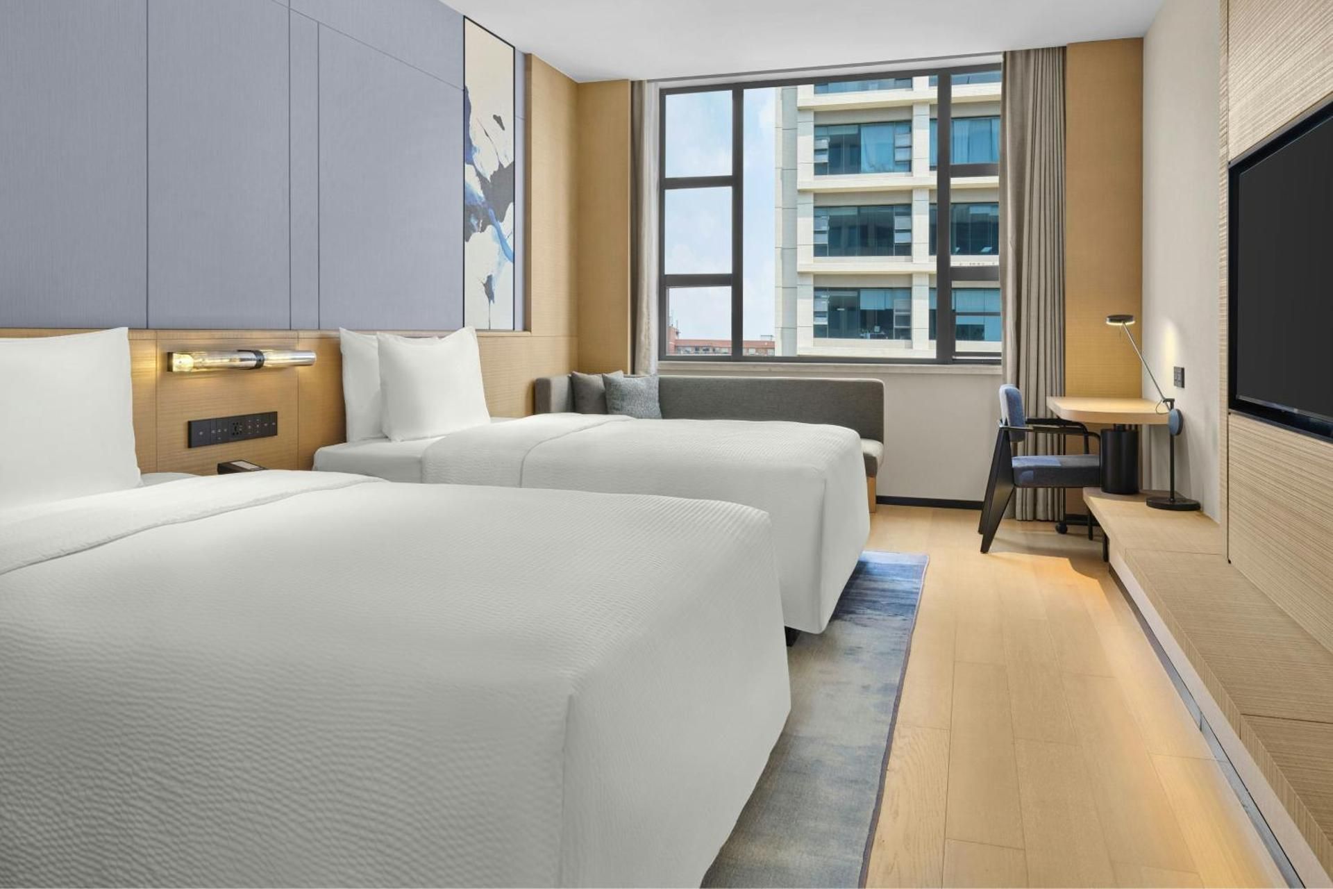 Superior Double Room with Two Double Beds and City View