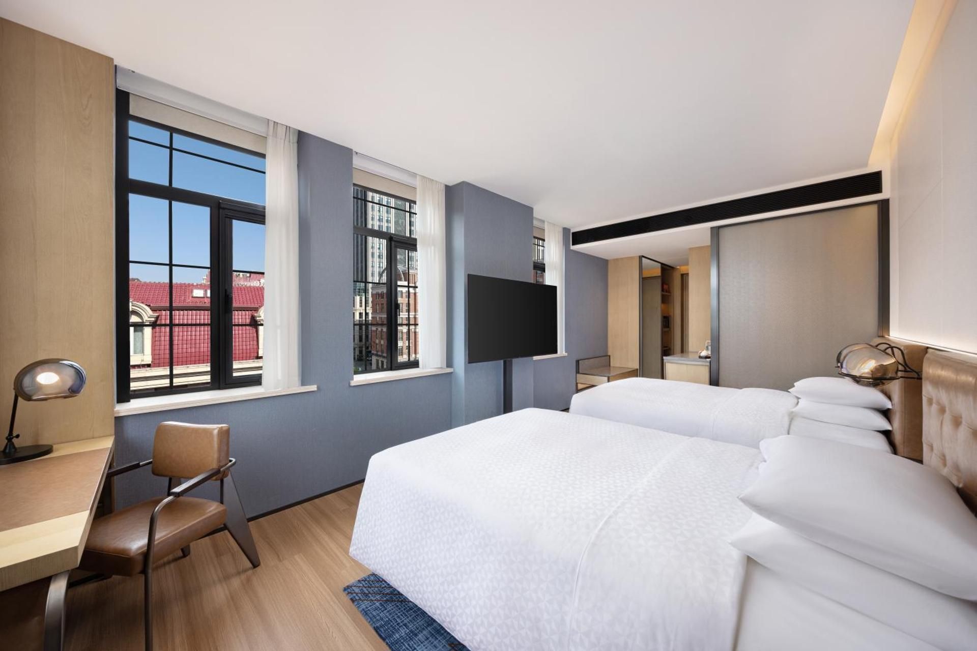 Superior Double Room with Two Double Beds and City View