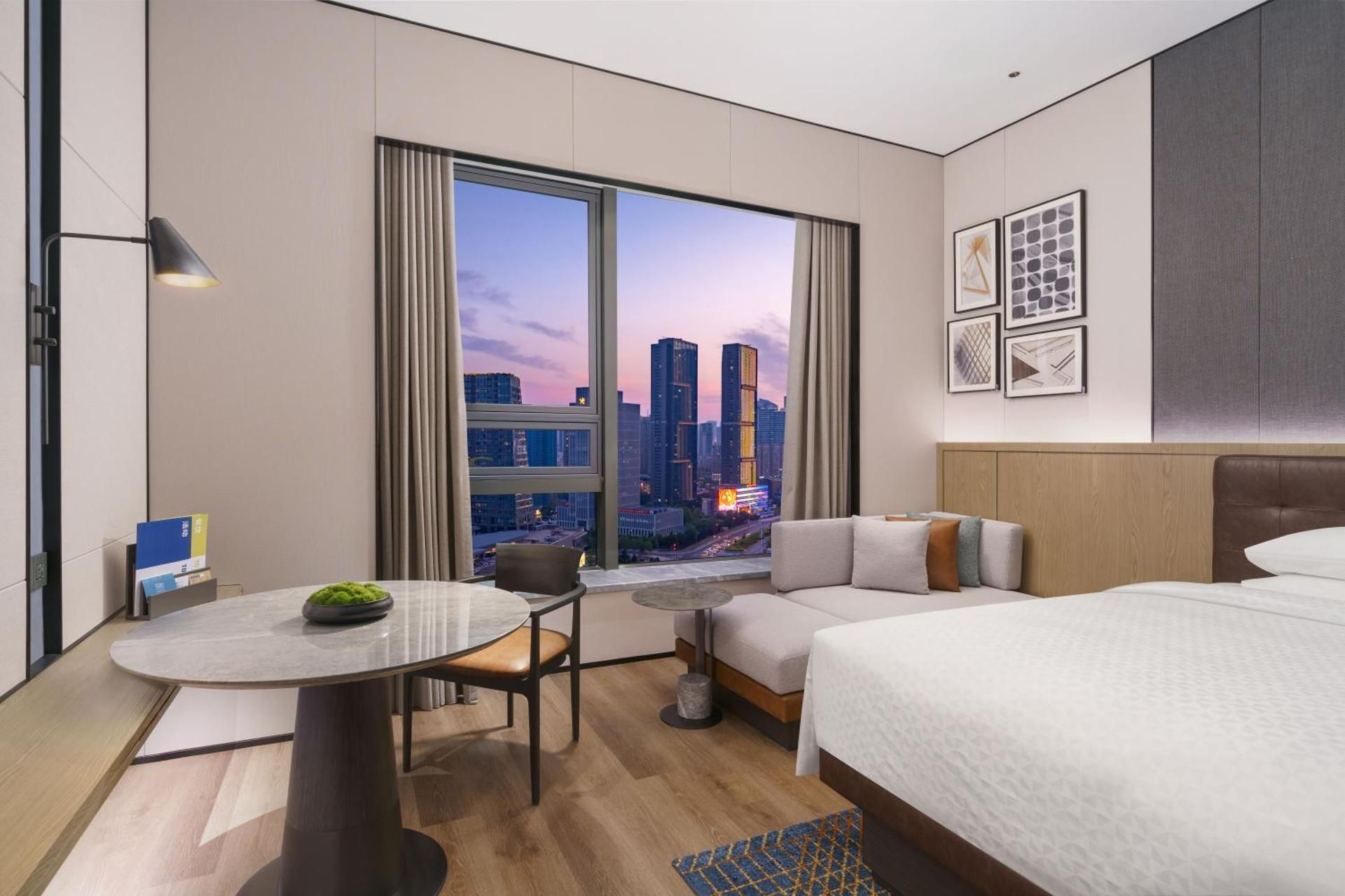 Double Room with Two Double Beds and City View