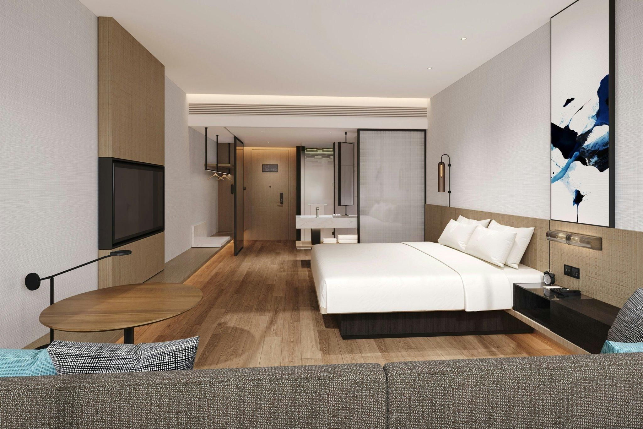 Standard King, Guest room, 1 King, Atrium view