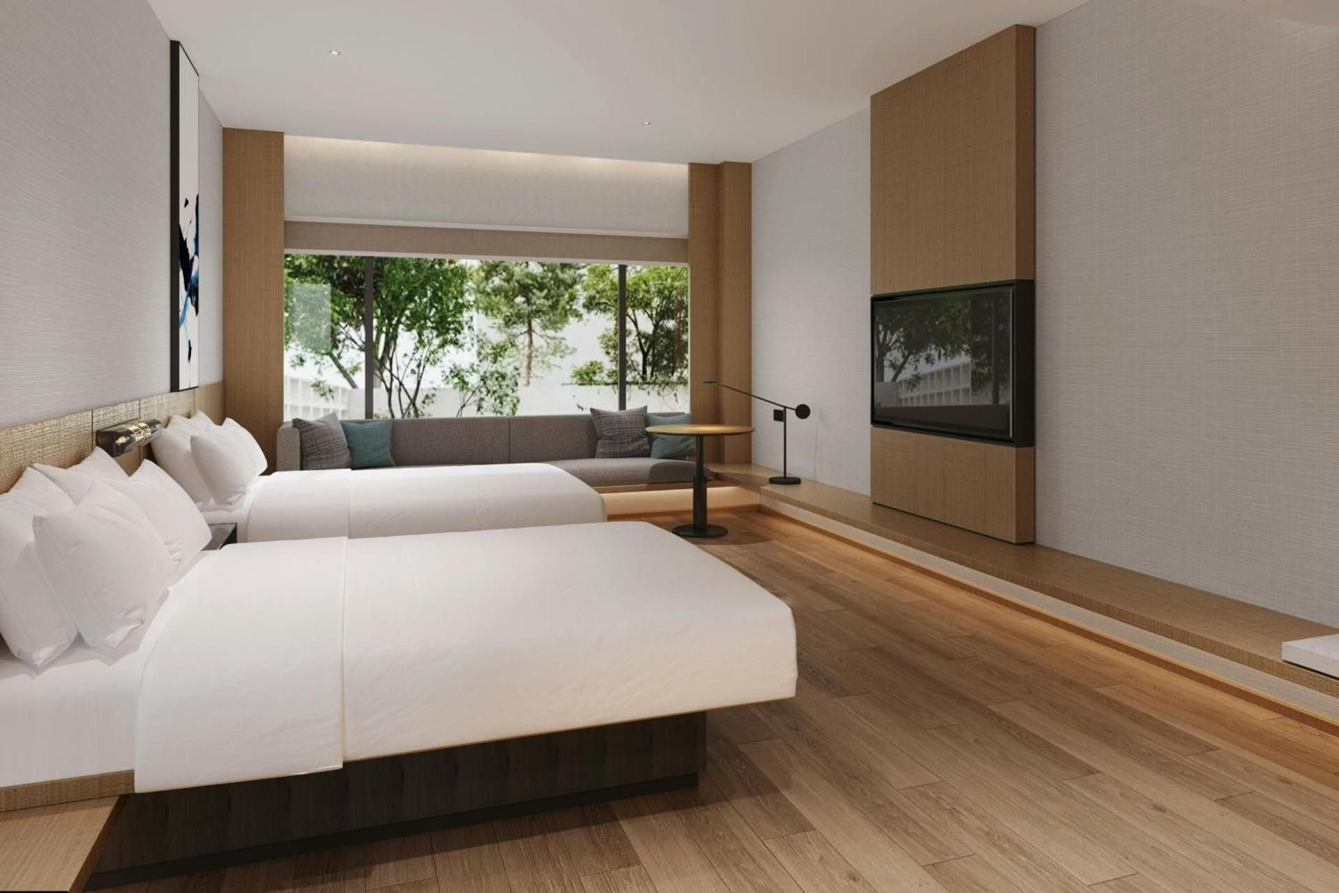 Standard Double Room with Two Double Beds and Atrium View