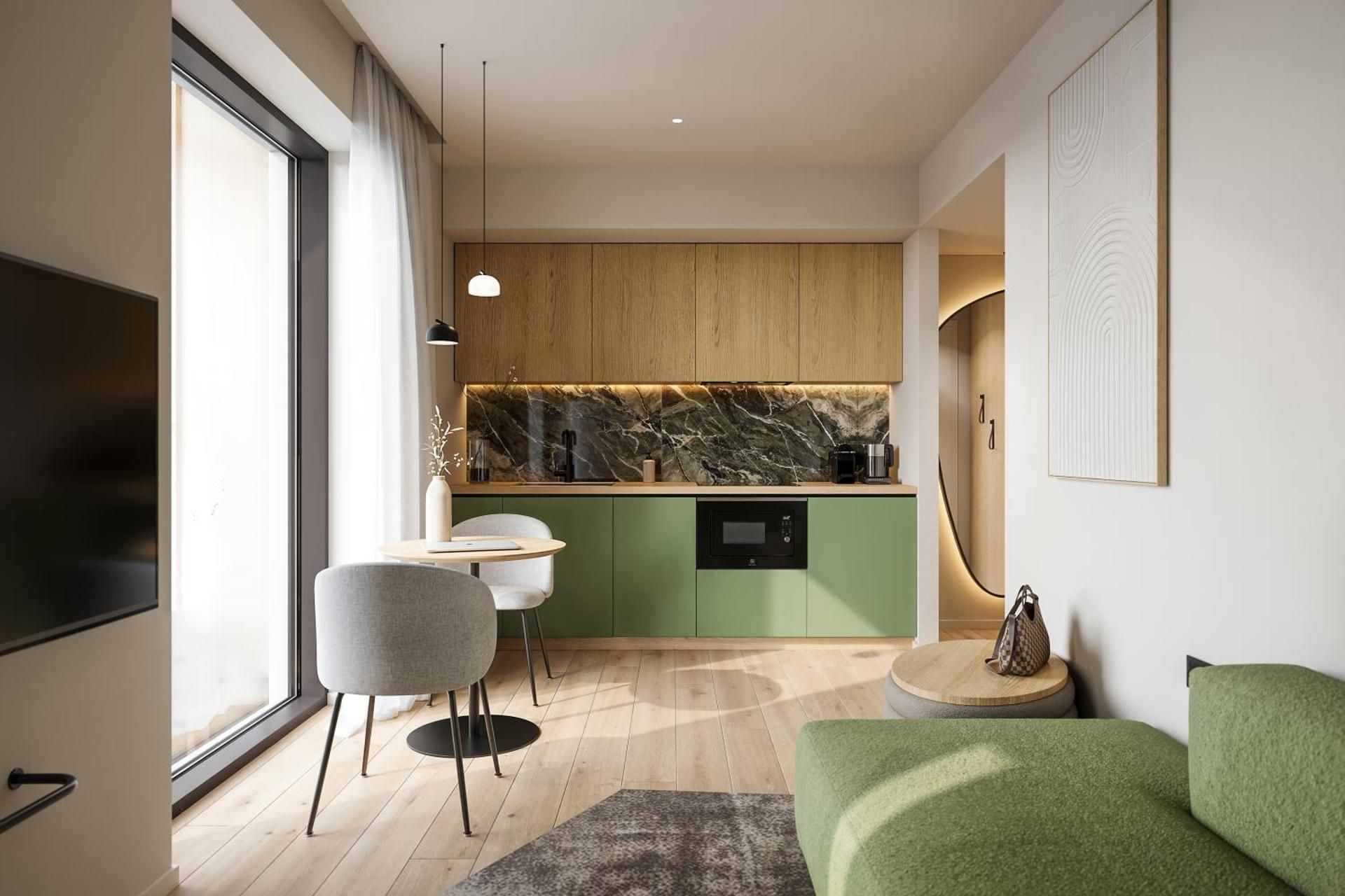 One-Bedroom Family Suite with King Bed, Sofa, Terrace and City View