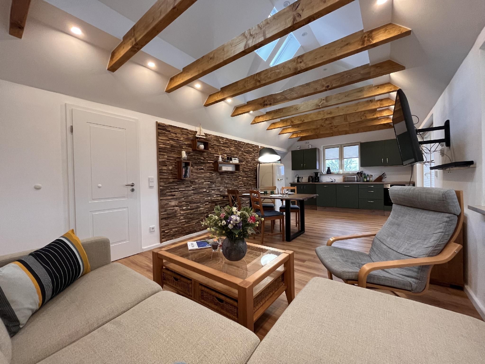 Altes Fischerhaus-Deluxe-Ferienhaus-Ensuite mit Bad-Gartenblick