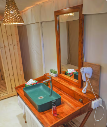 Maharaja 2BHK Luxury Tent with Garden View and Private Outdoor Seating