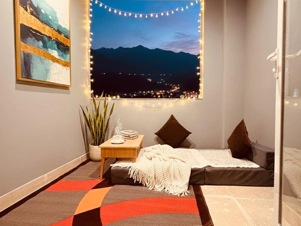 Luxury Jacuzzi room with Hill view balcony