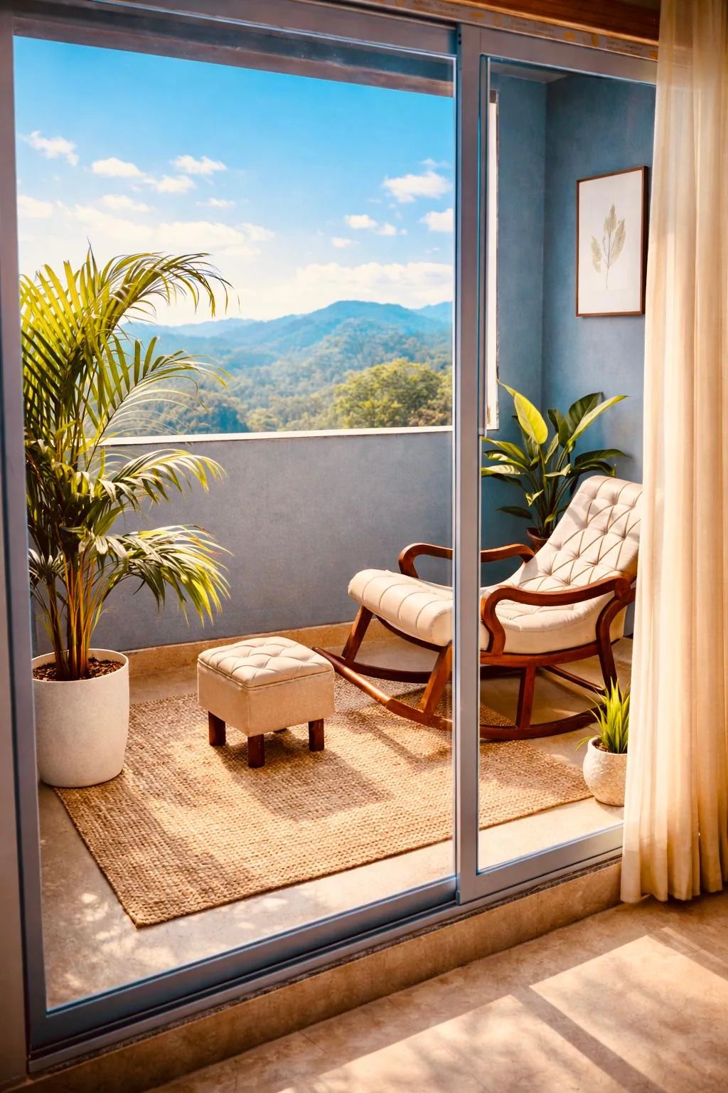 Luxury Jacuzzi room with Hill view balcony