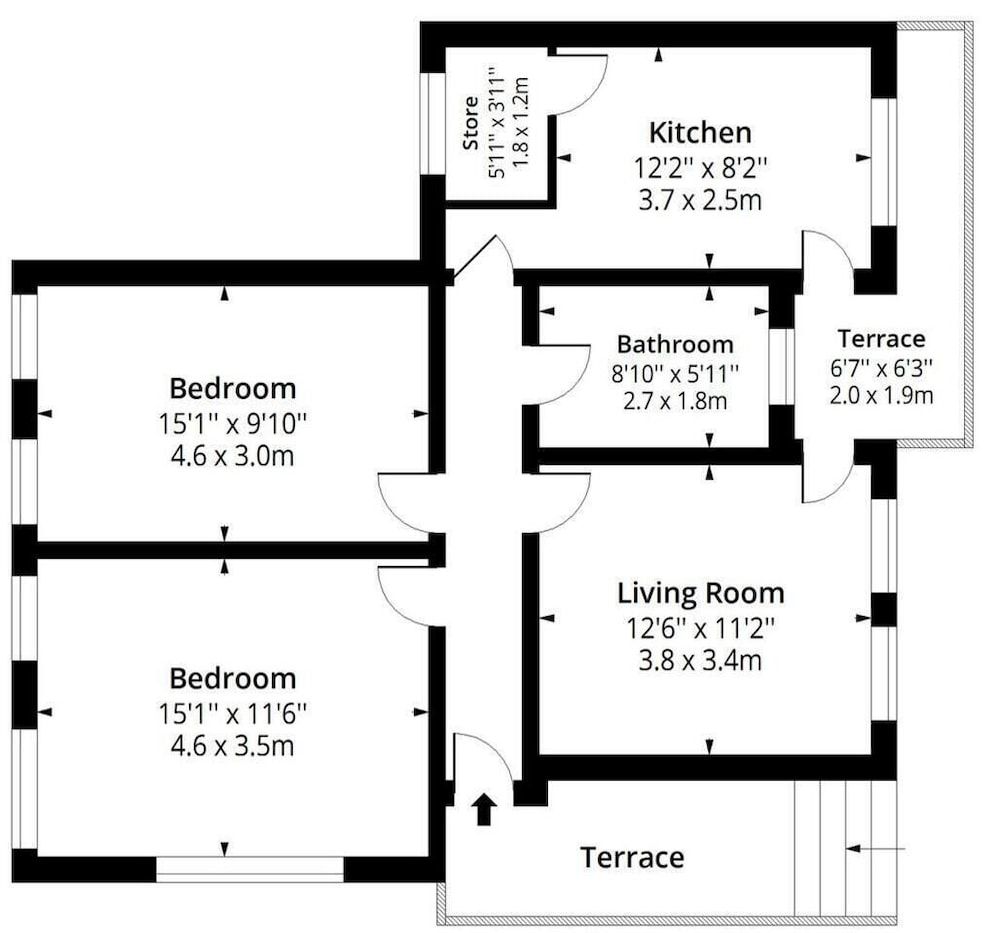 Everest Apartment 2bhk Thamel 5 min Walk 2nd Floor Apartment, 2 Bedrooms, Smoking, Balcony 26