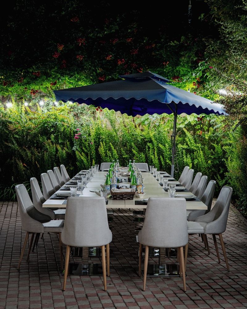 Outdoor banquet area