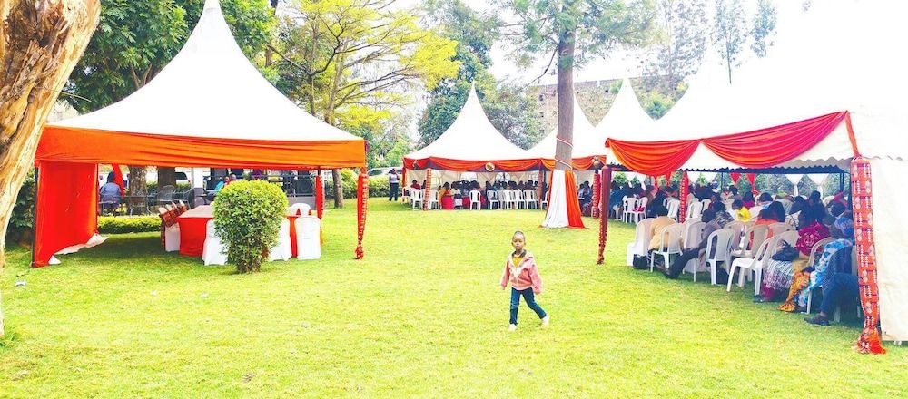 Outdoor banquet area