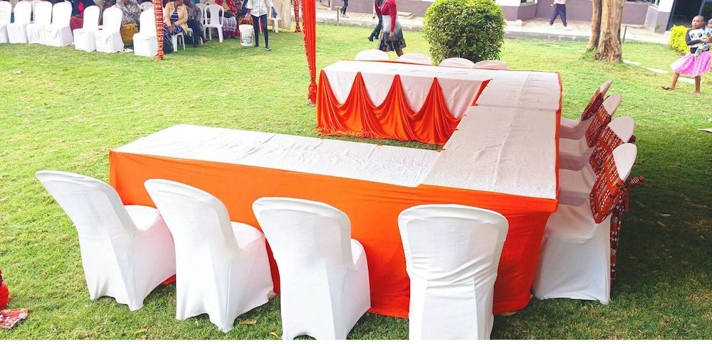 Outdoor banquet area