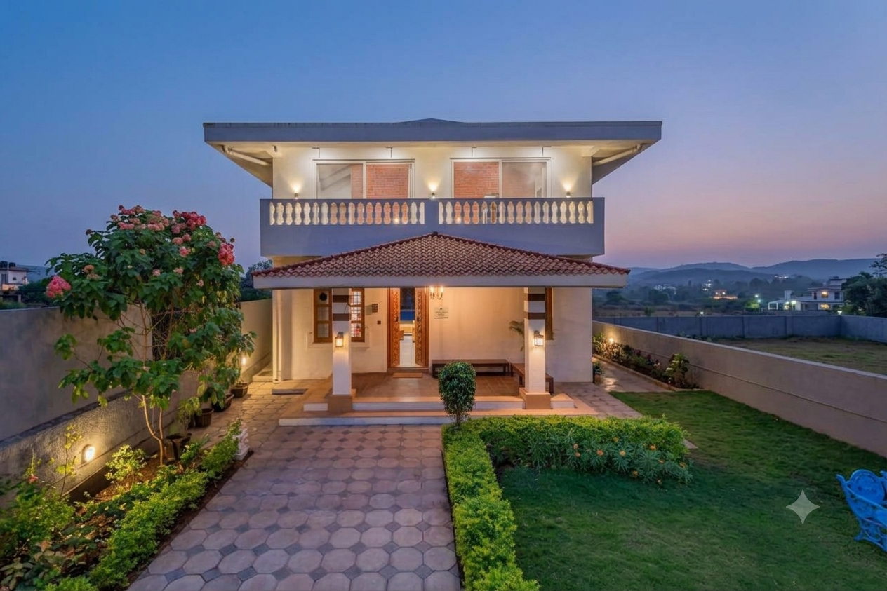 SaffronStays Atmos: rustic villa with projector