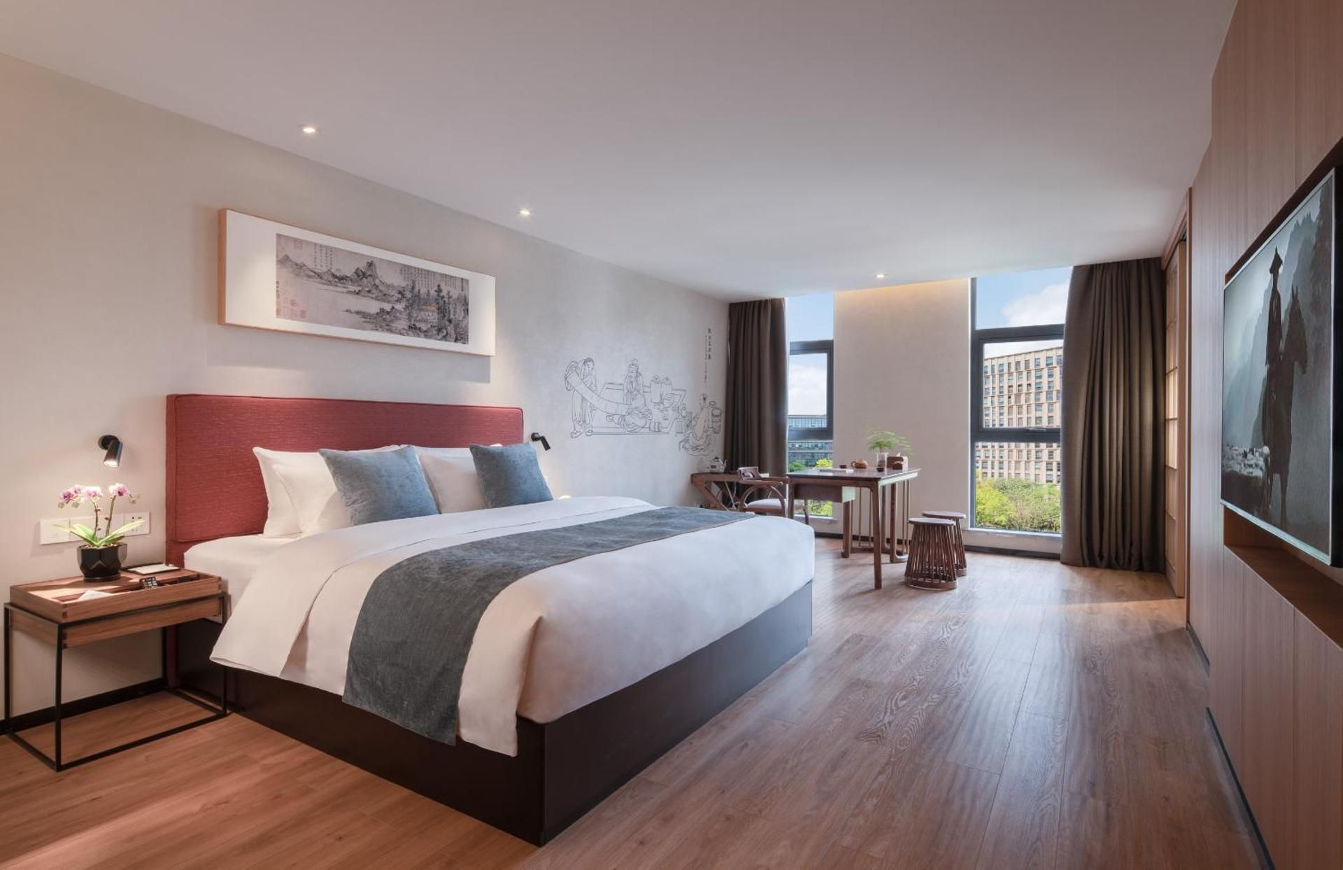 重庆文里苗品茶艺术酒店Chongqing Jiangbei Airport Creative Park Store Suite with Garden View 5