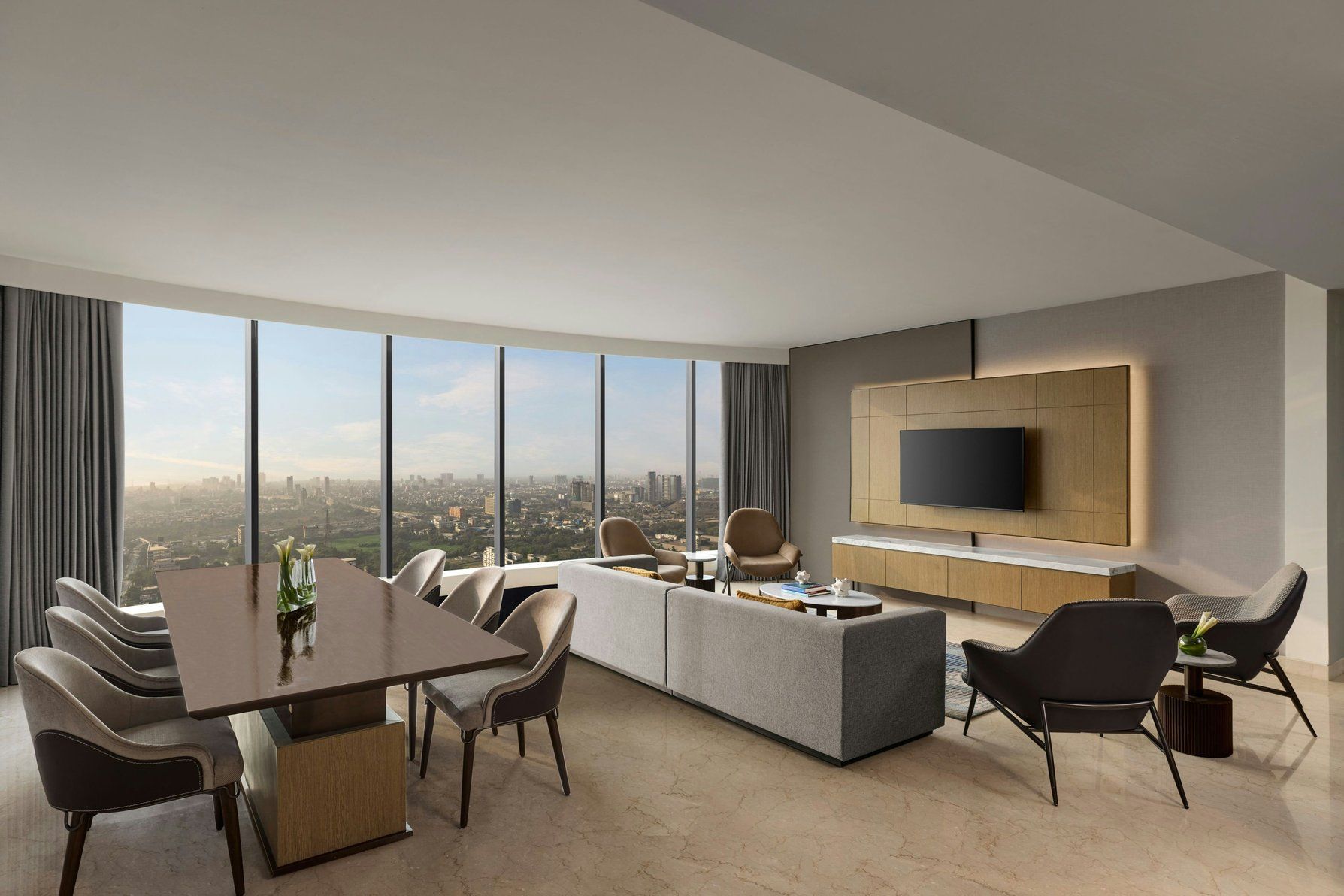 Le Méridien Navi Mumbai Sky Suite, Club lounge access, 2 Bedroom Suite, Bedroom 1: 1 King, Bedroom 2: 2 Twin 2