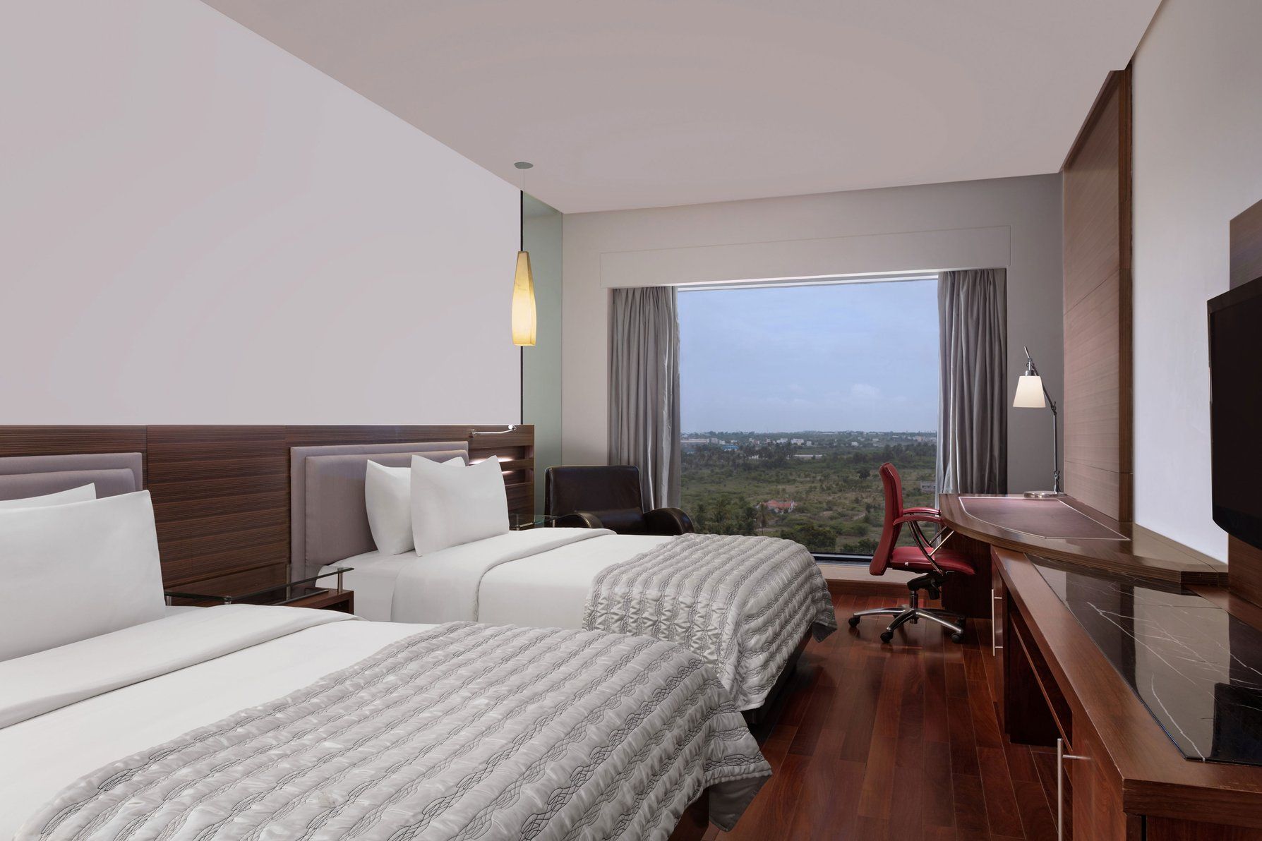 Club lounge access, Guest room, 2 Twin, City view
