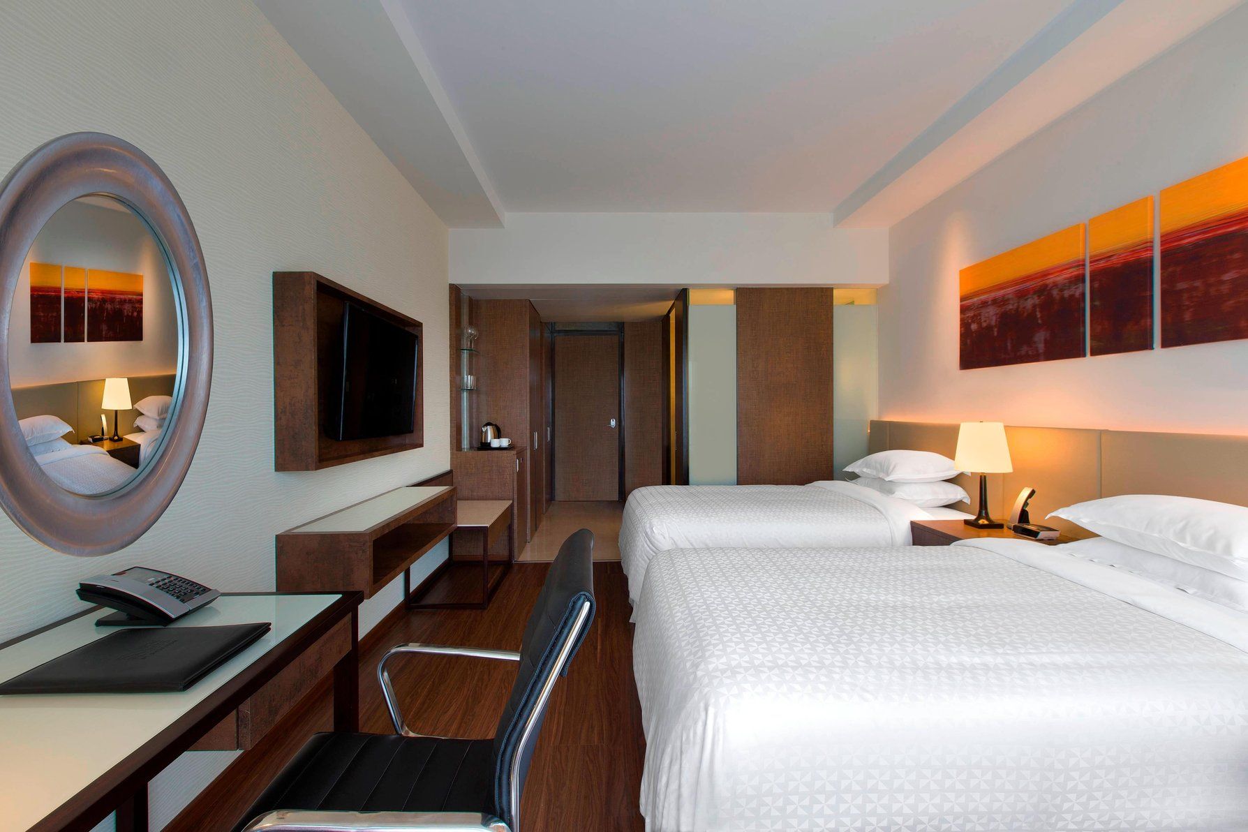 Deluxe Room, Guest room, 2 Twin wall bed, High floor