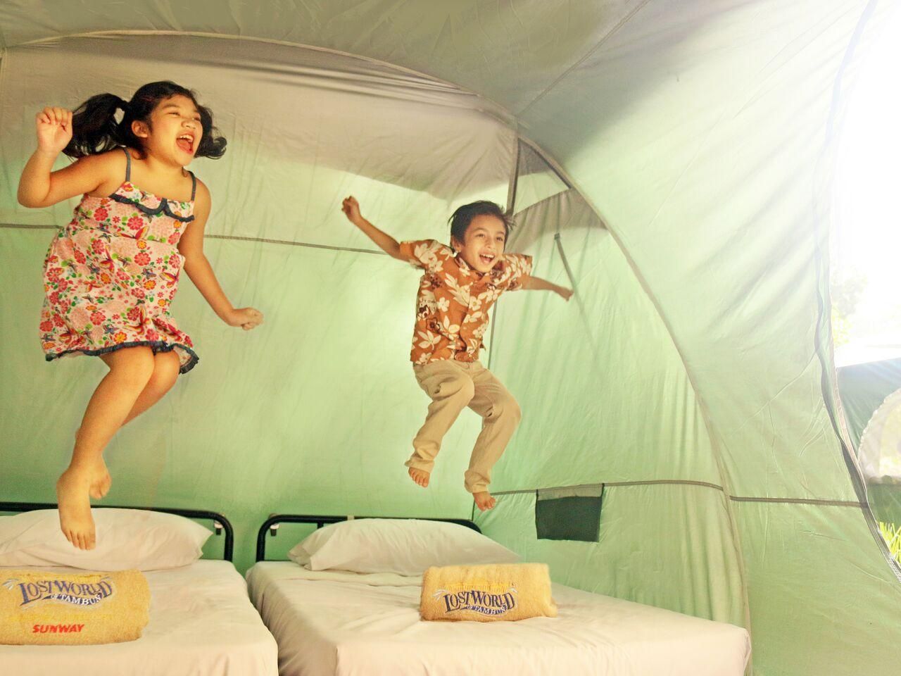 Lost World Outdoor Glamping for 2 Adults and 2 Children