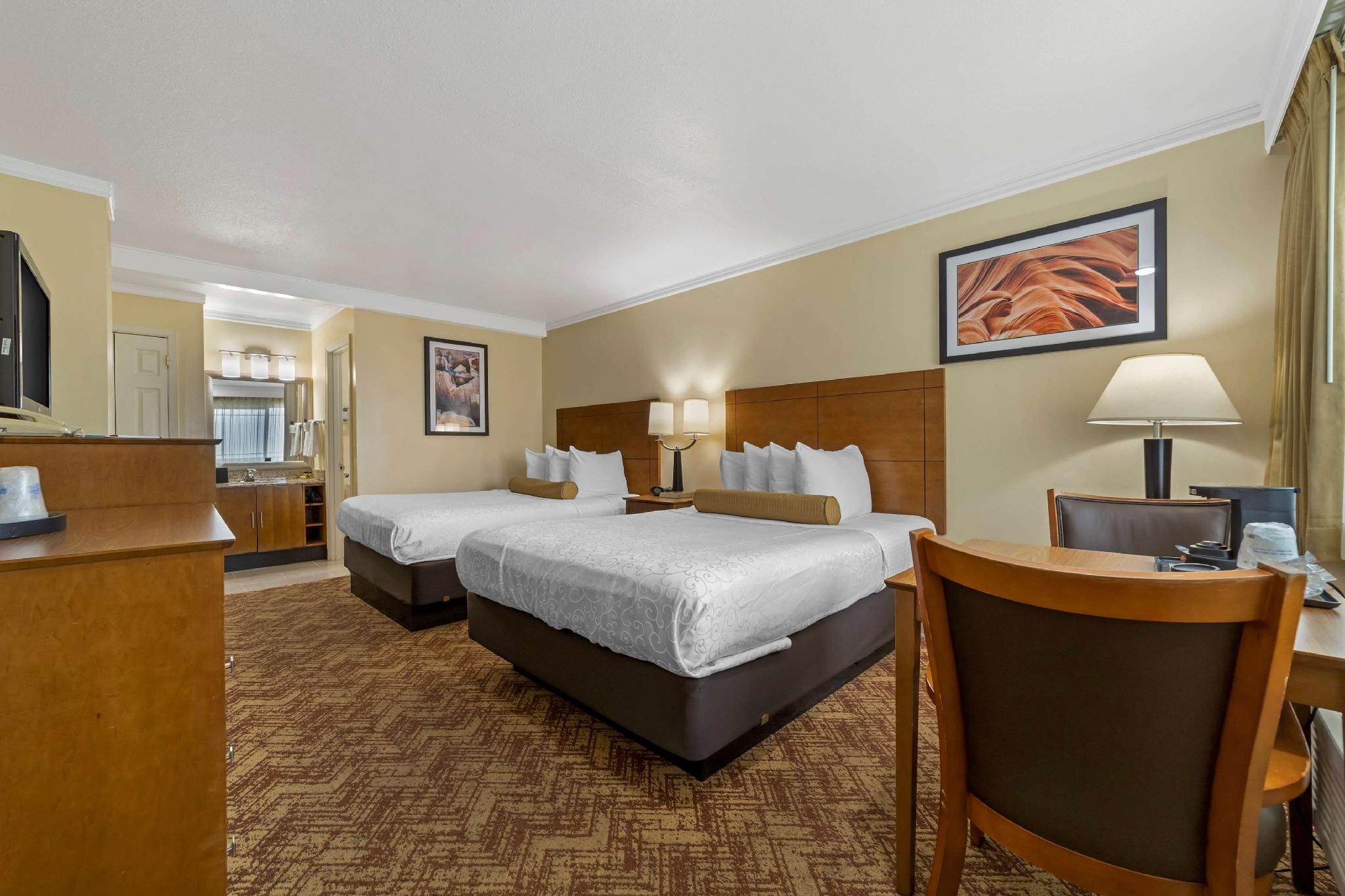 2 Queen Beds, Non-Smoking, Interior Room, Patio, Microwave And Refrigerator, Full Breakfast