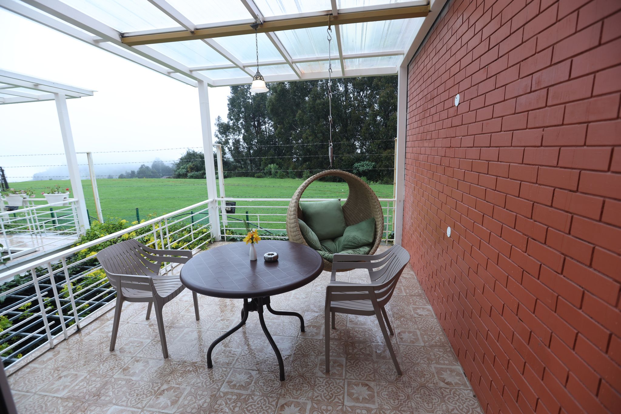 Exotic First Floor Balcony-Swing With Mountain View